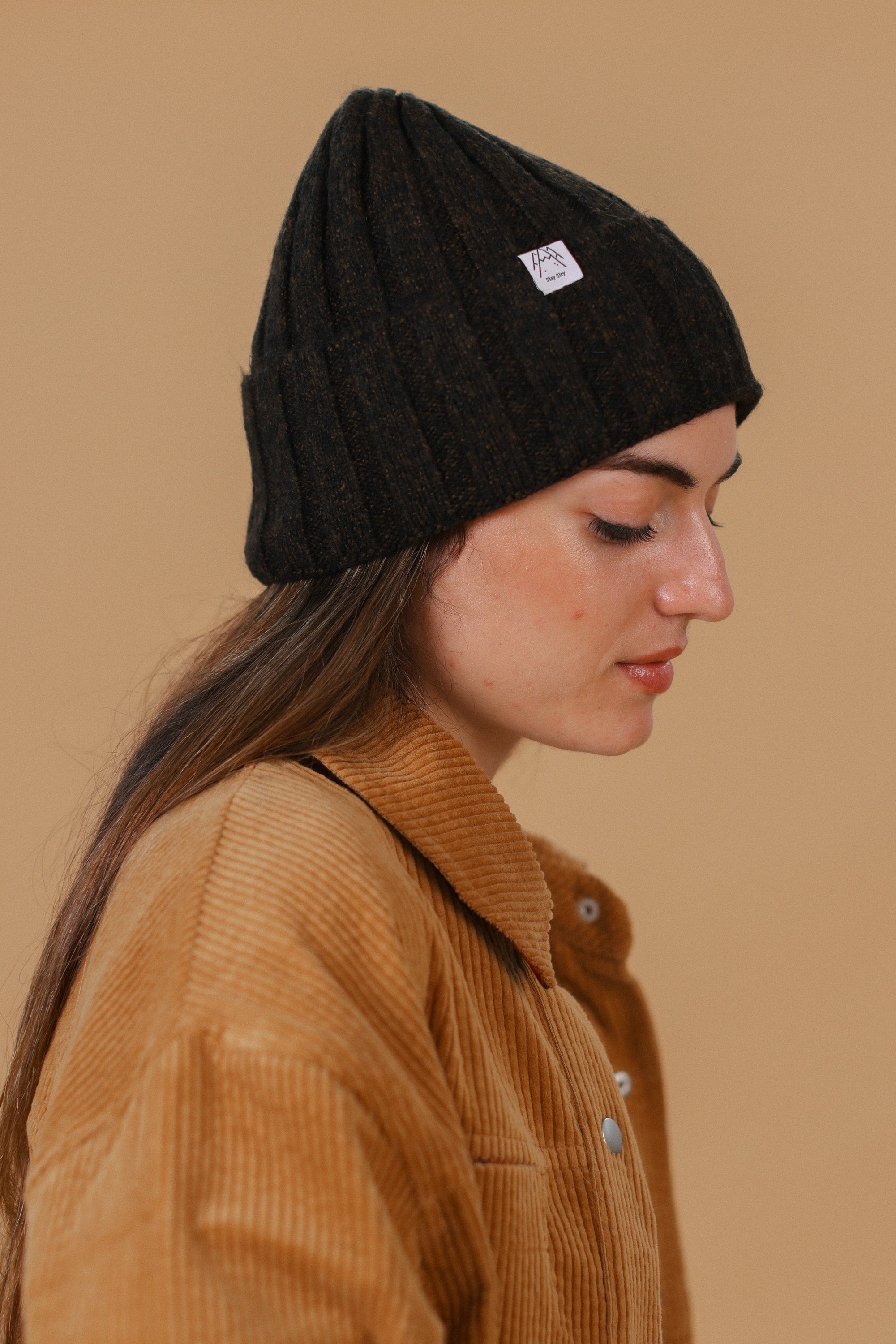 Beanie Cozy Knit Brown