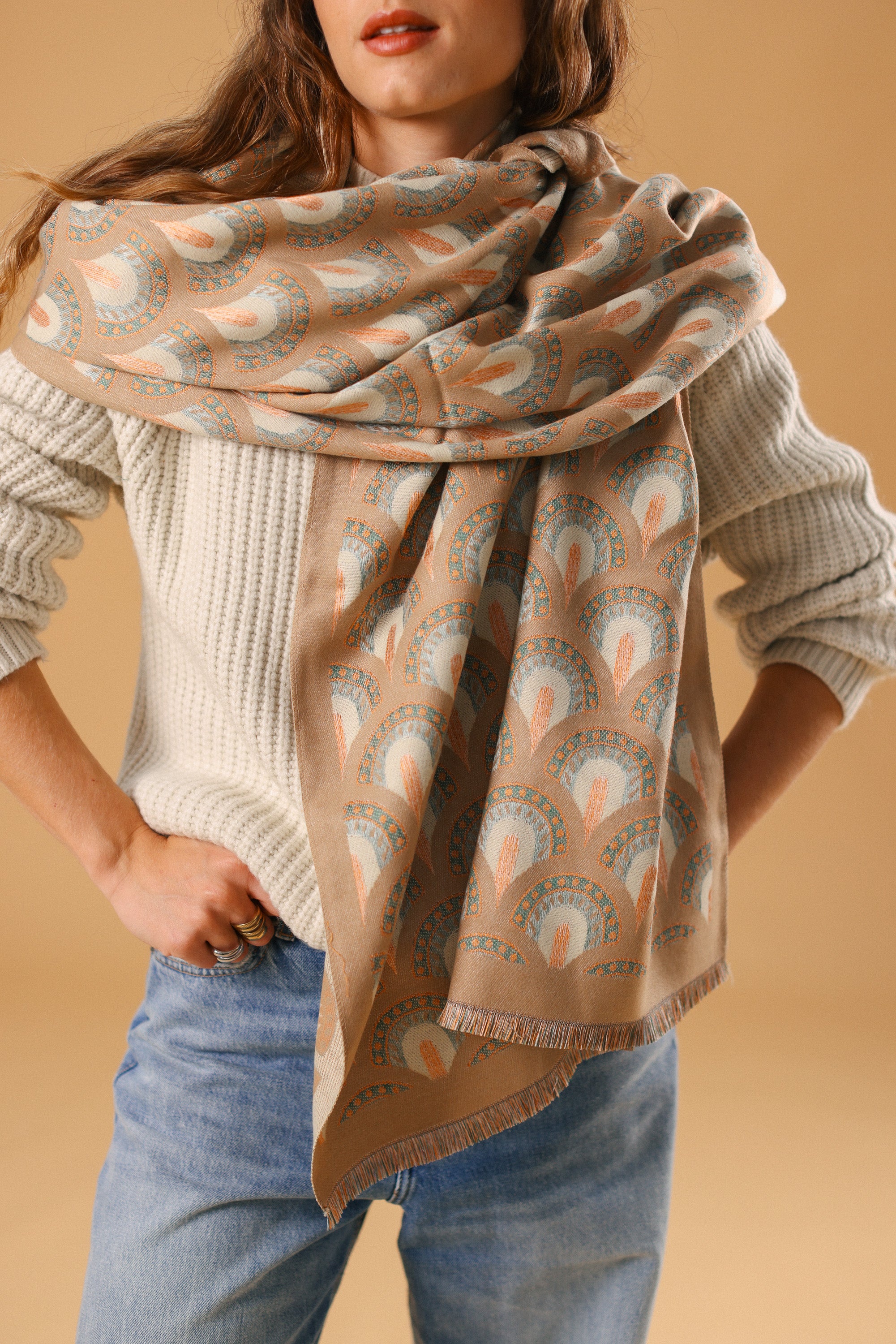 Scarf Plumea Beige