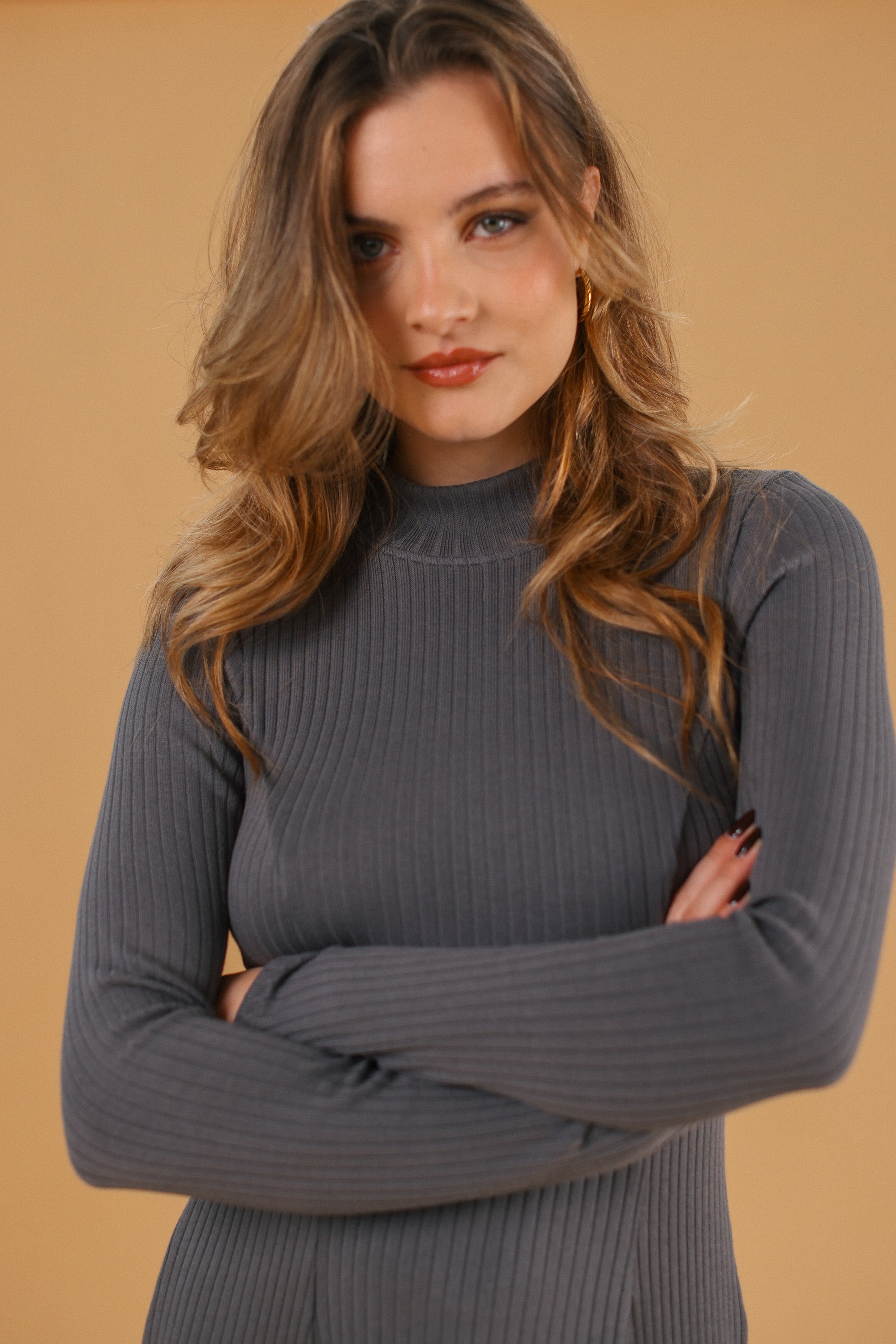 Dress Janette Grey Rib