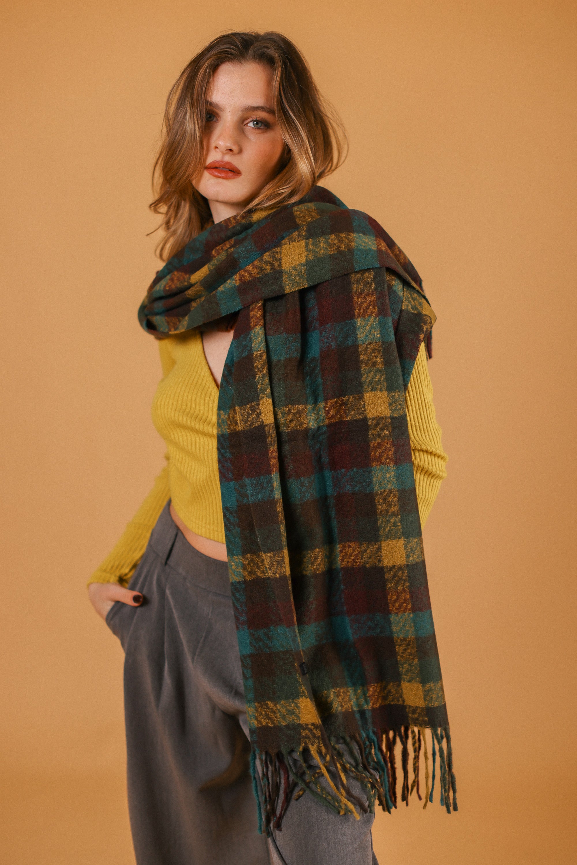 Scarf Callen Burgundy Petrol