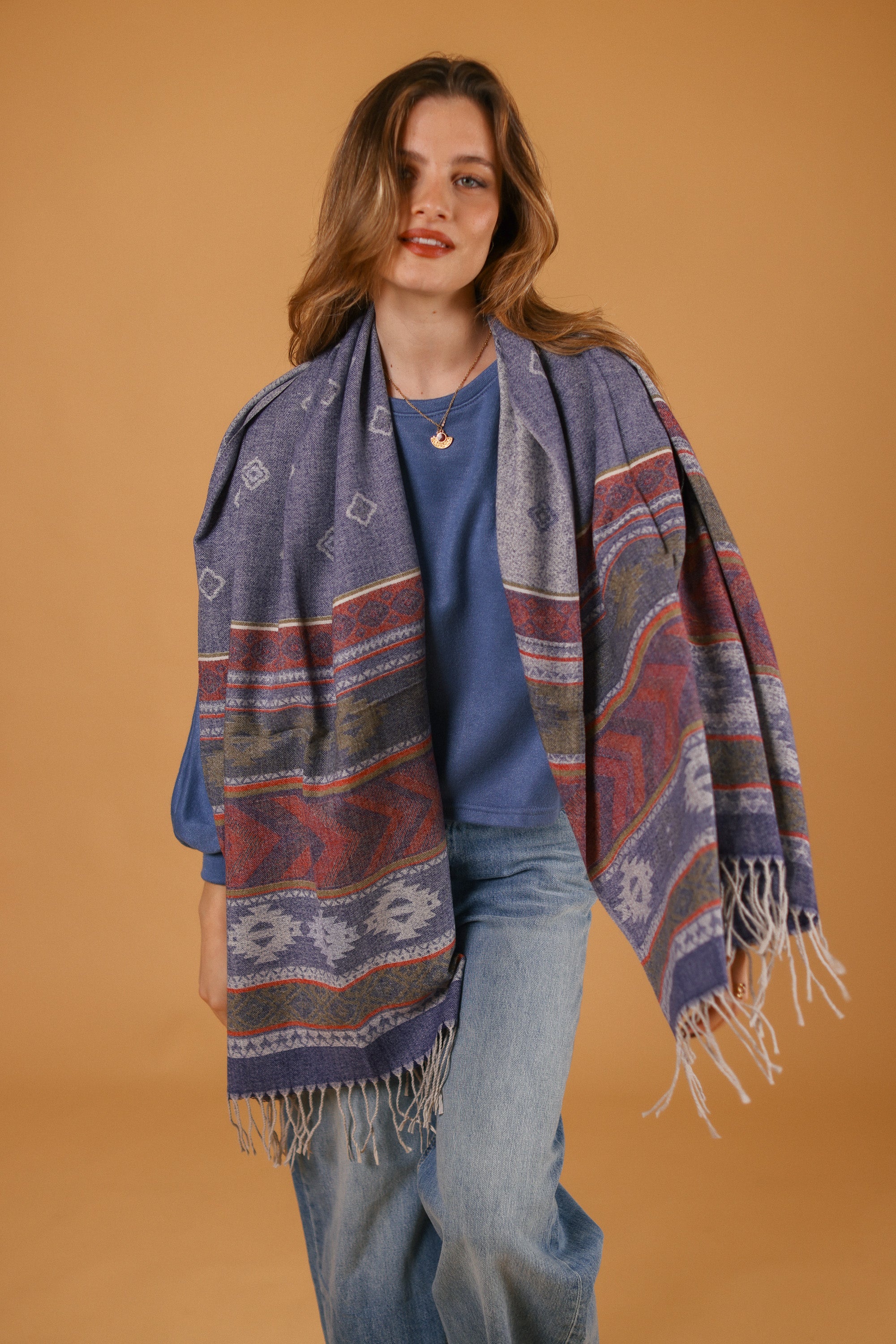 Scarf Zelia Blue Red