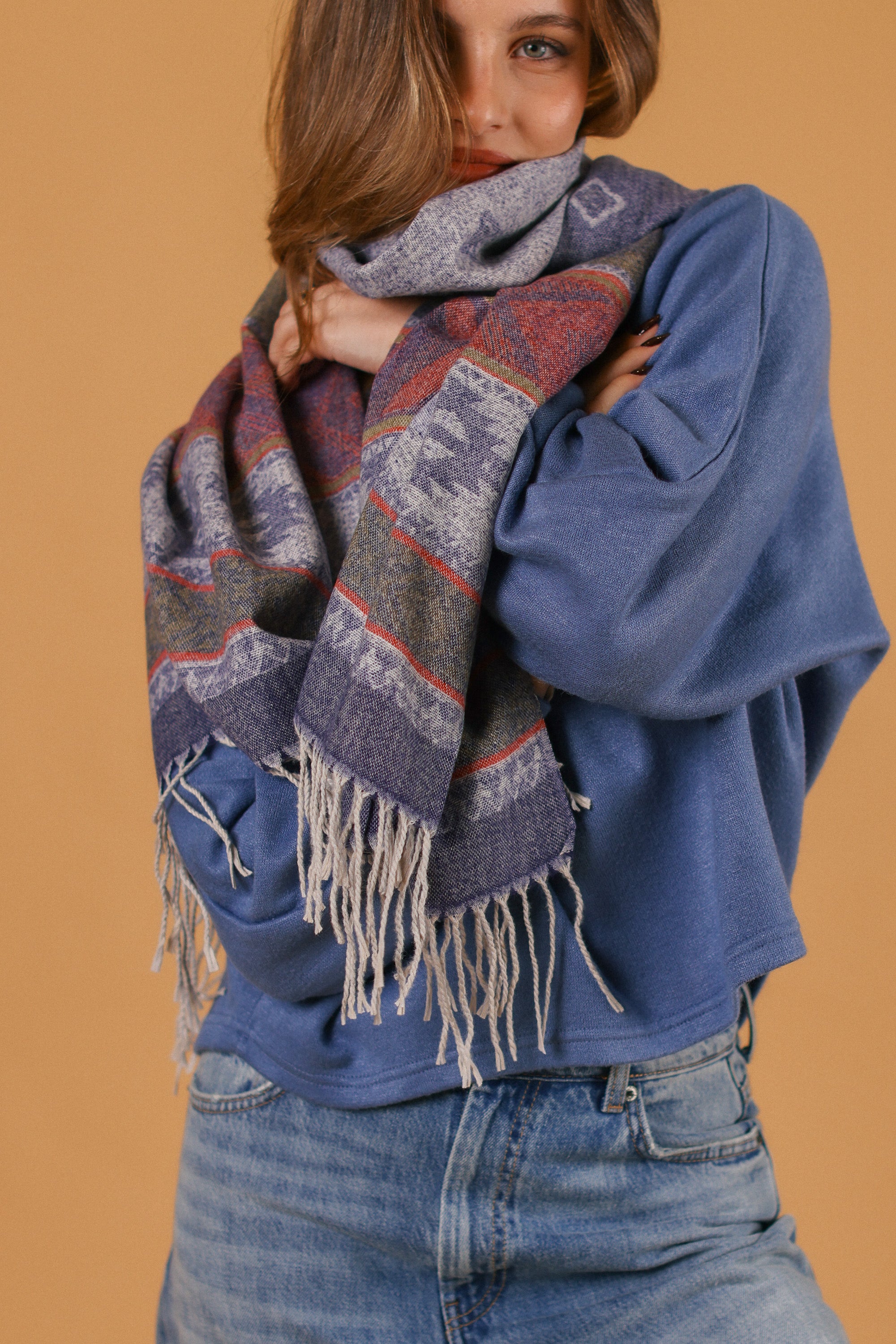 Scarf Zelia Blue Red