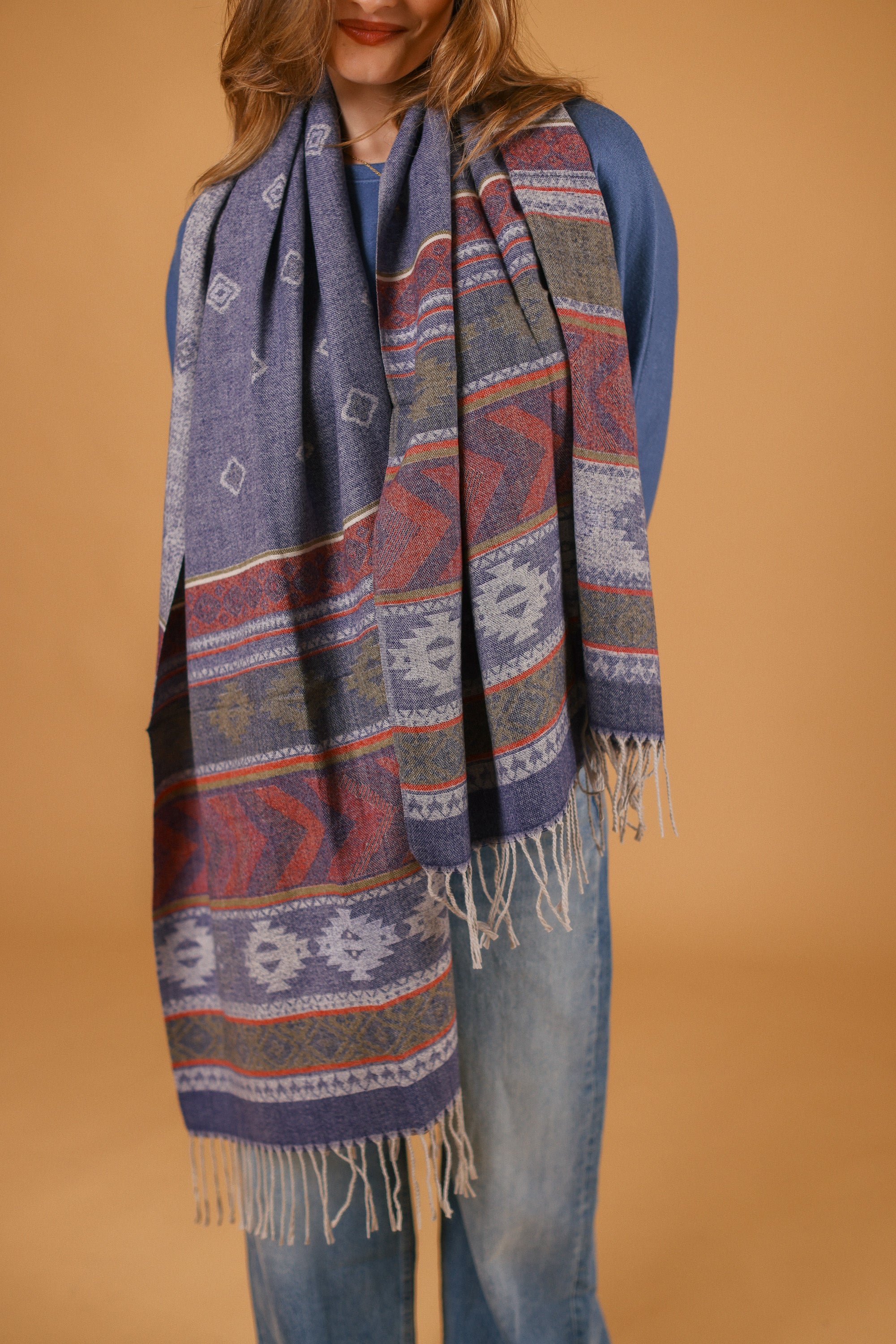 Scarf Zelia Blue Red