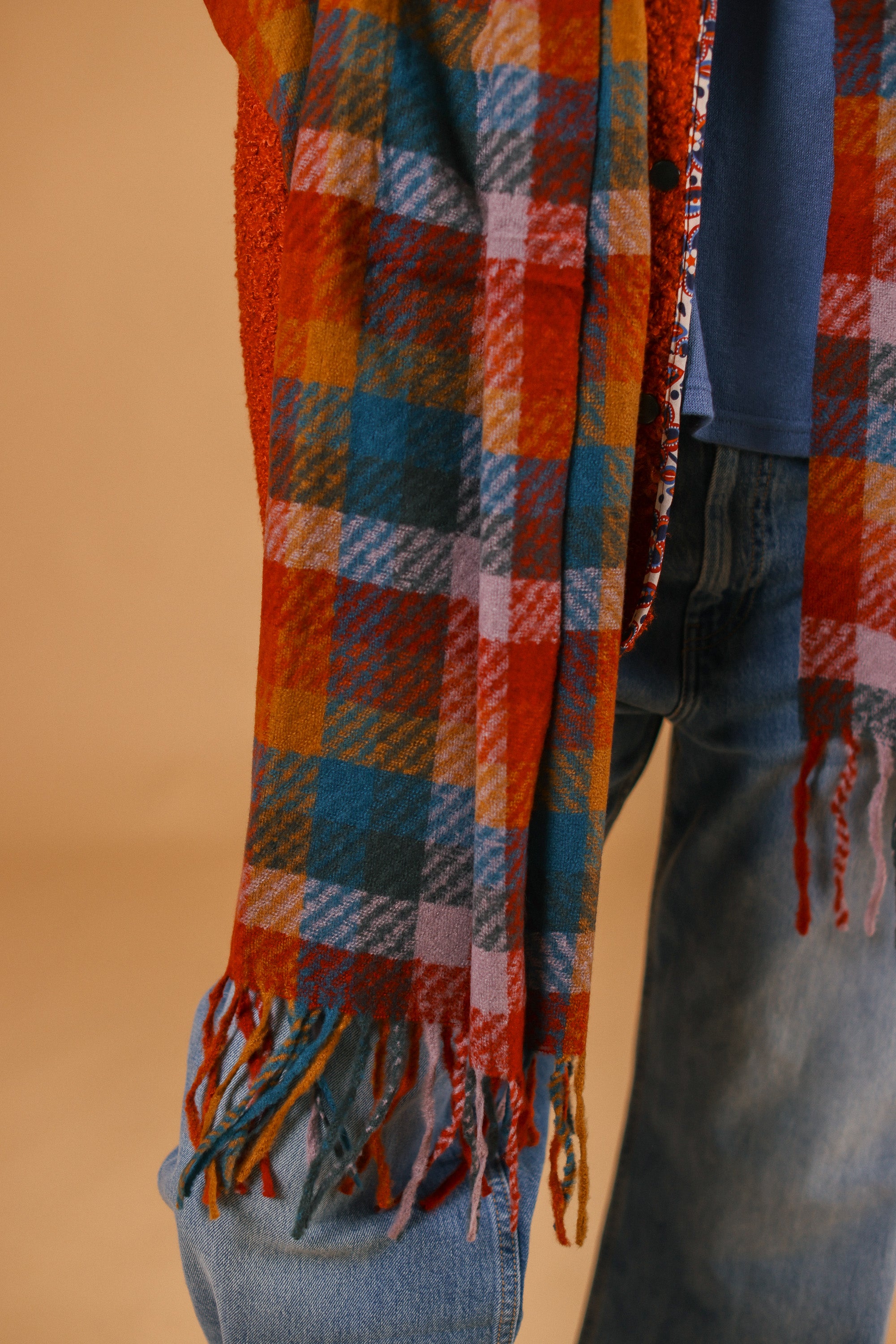 Scarf Callen Red Turqoise