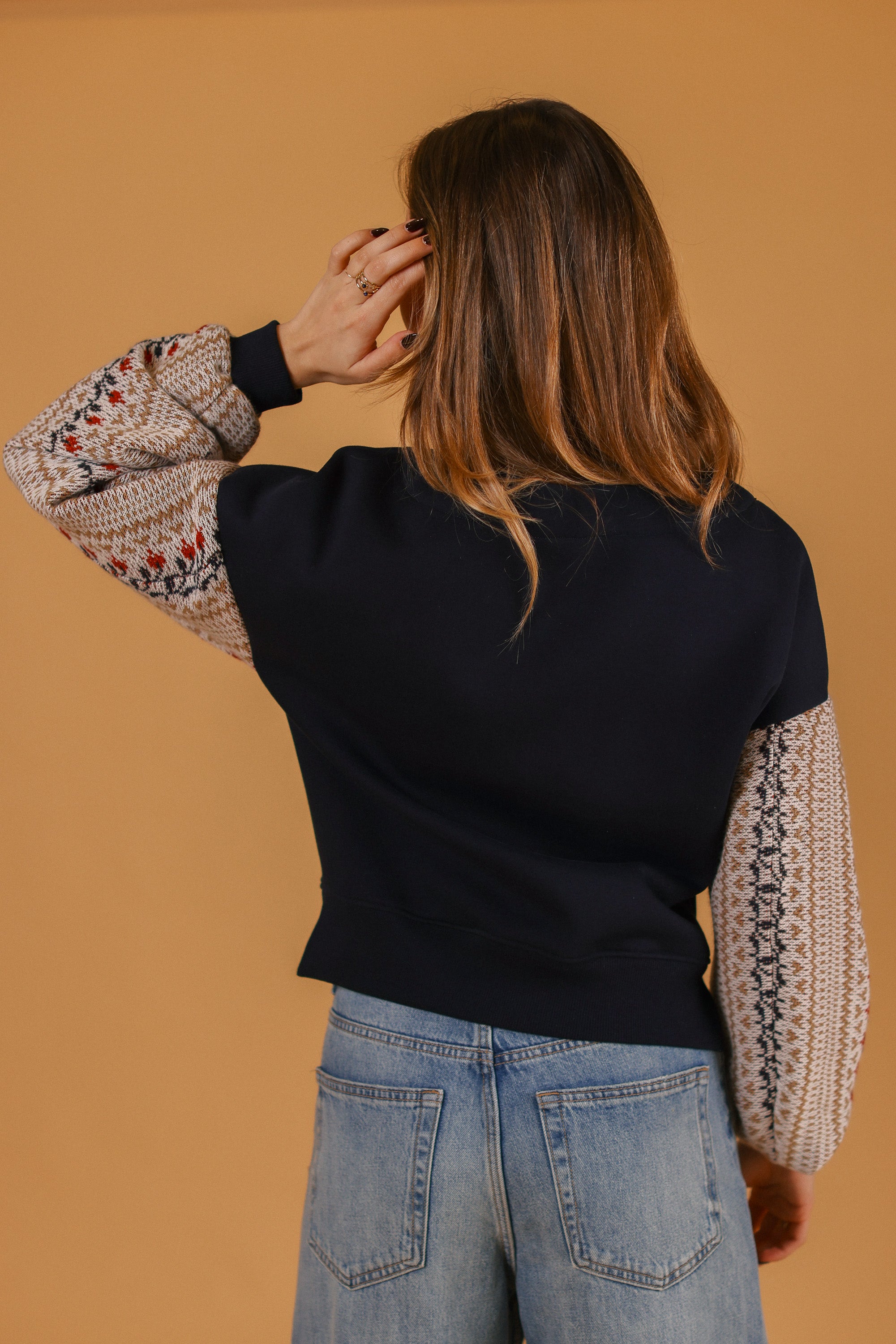 Sweater Caelia blue folk