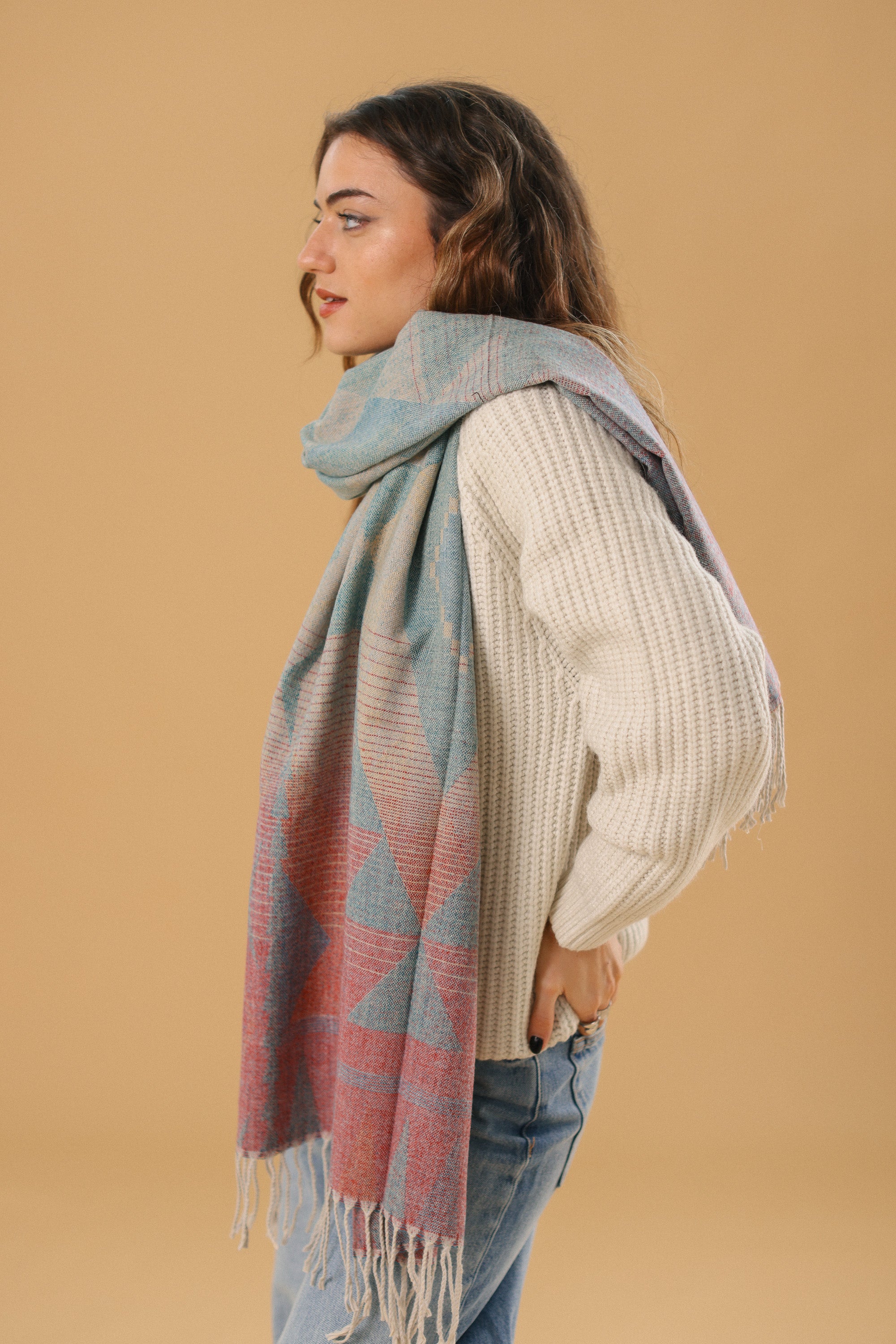 Scarf Auravine Red Lime