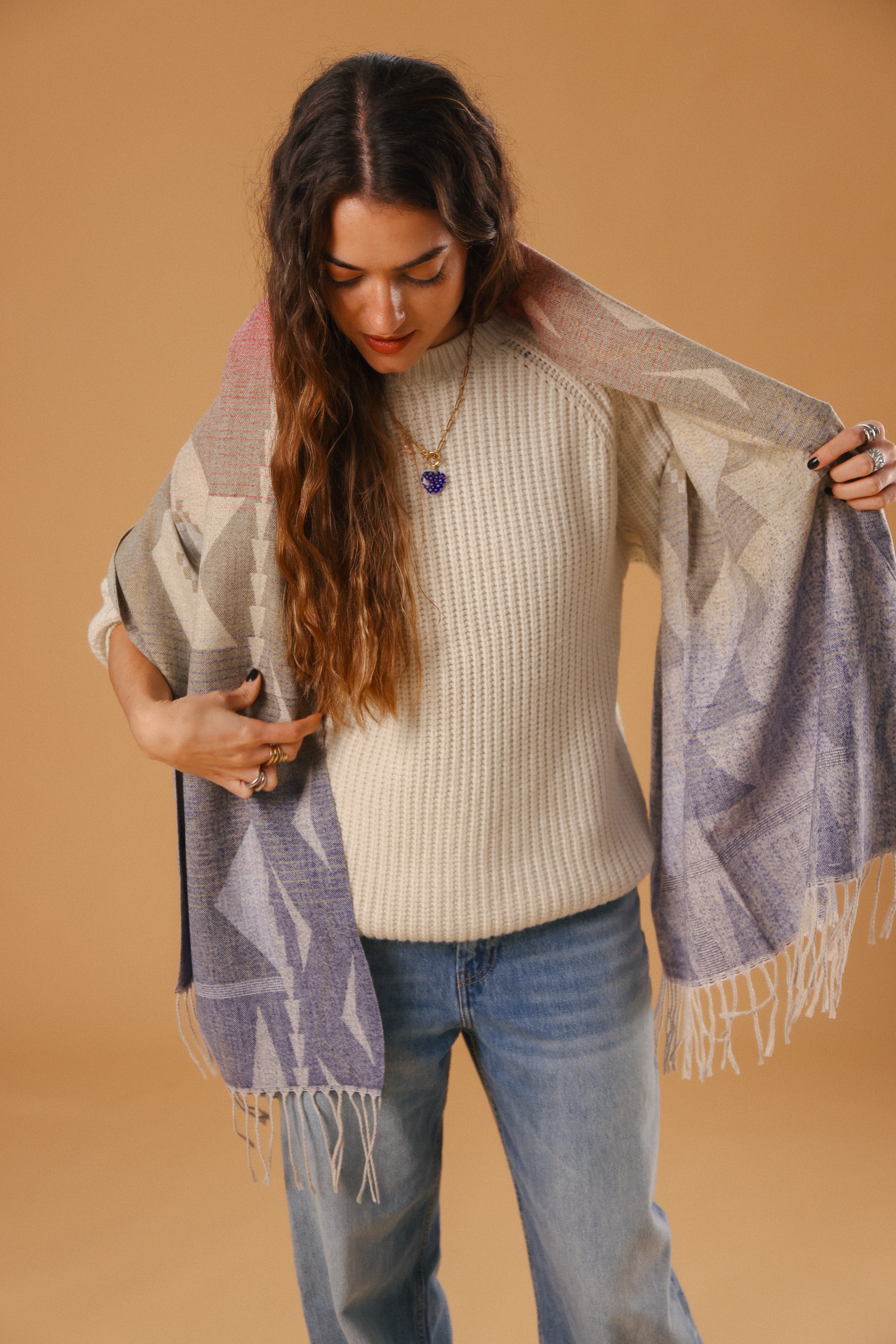 Scarf Auravine Blue-Red