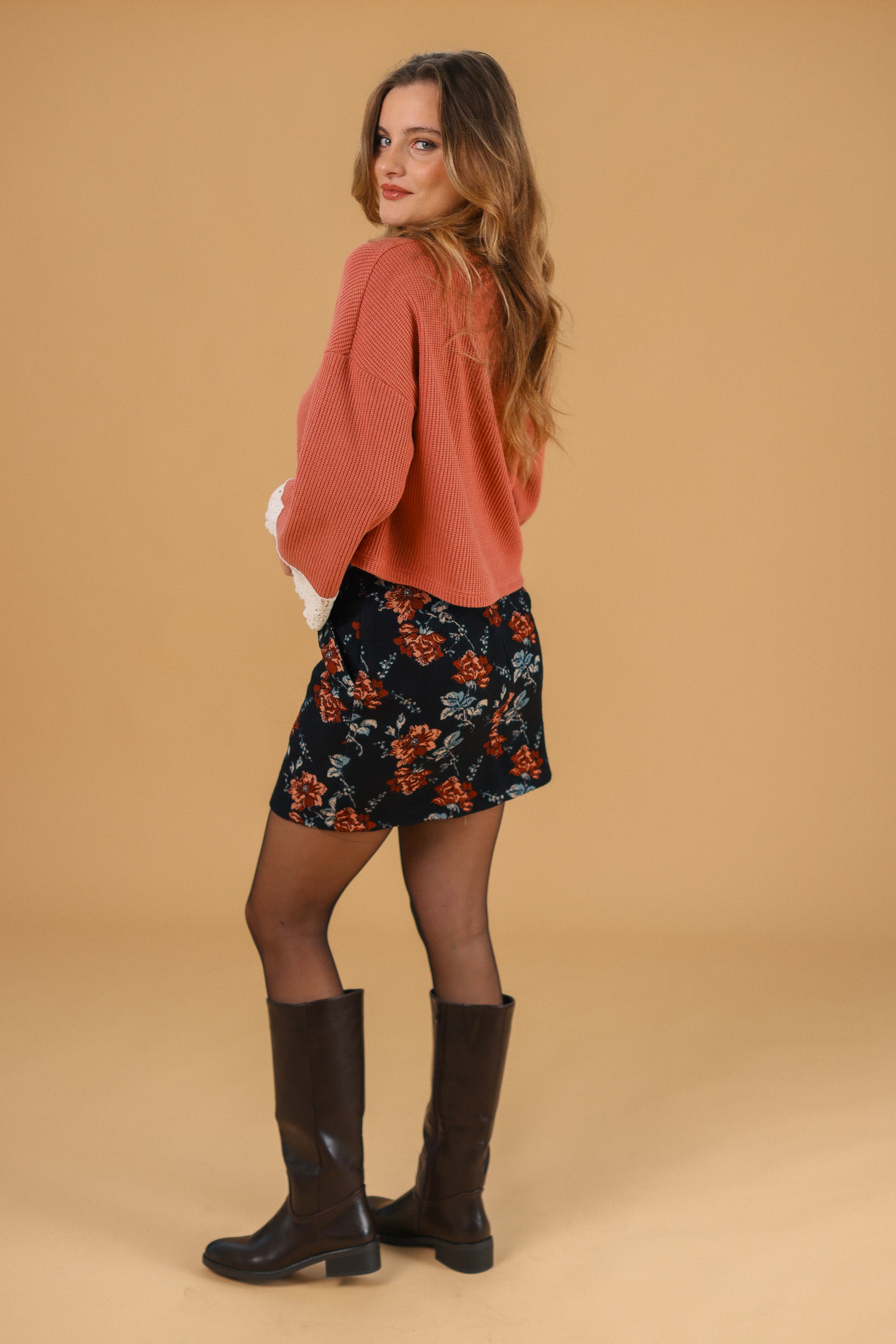 Sweater Teagan Peach Lace