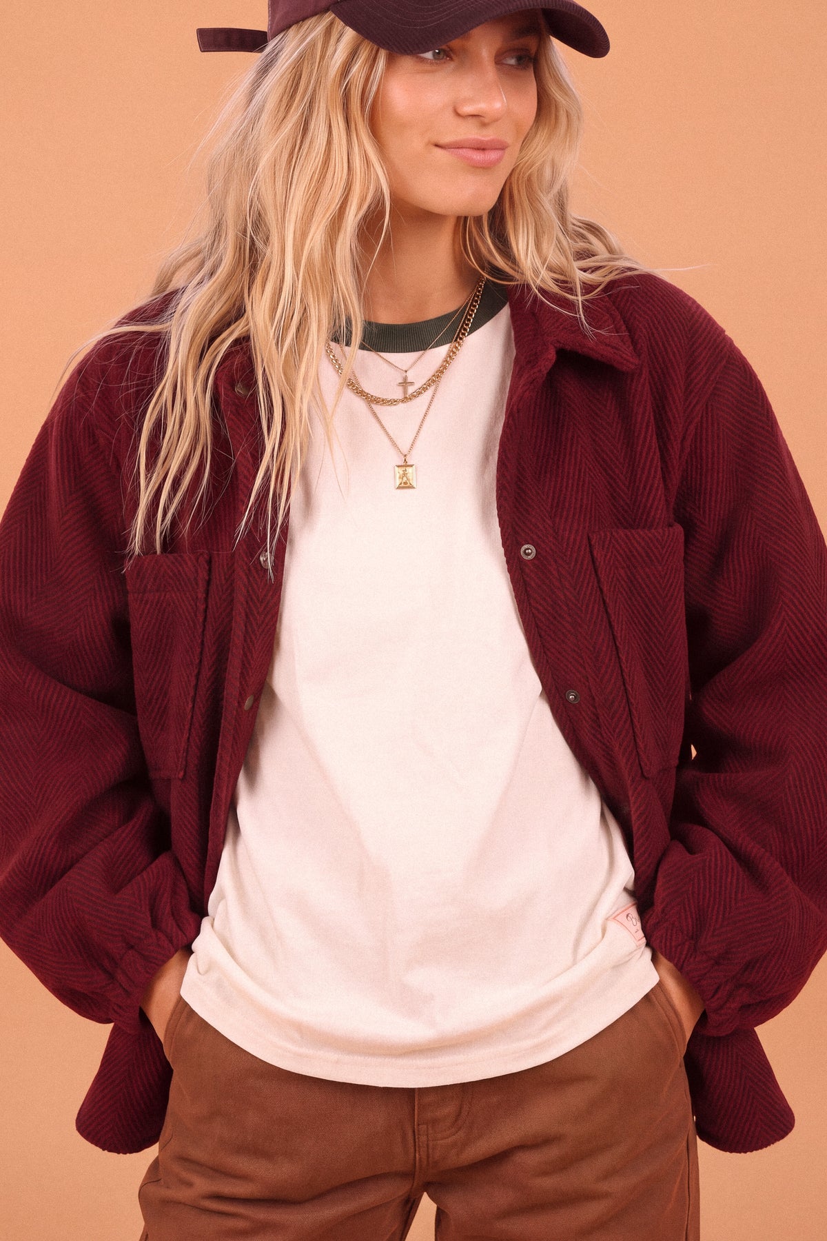 Jacket Kimi Burgundy Herringbone