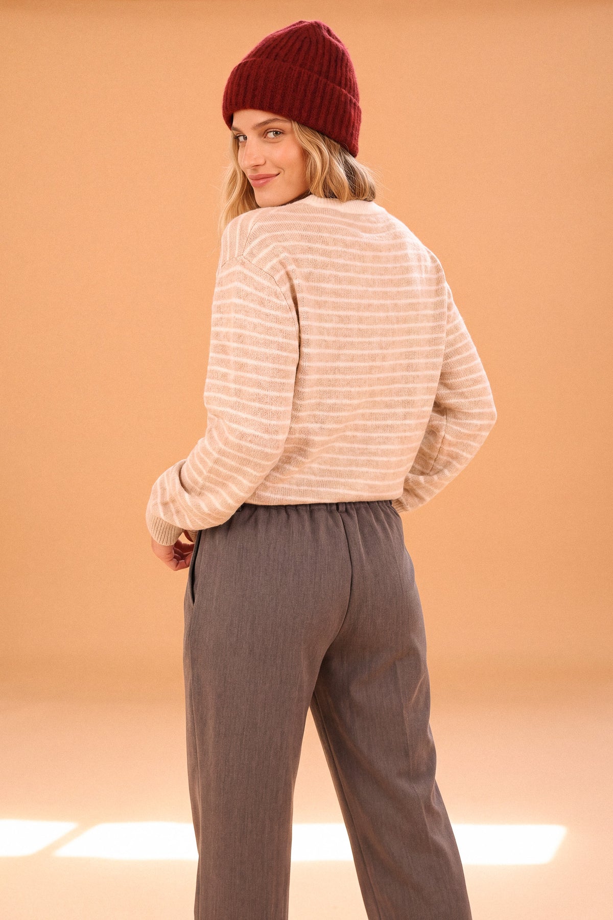 Knit Sweater Woldo Beige Stripes