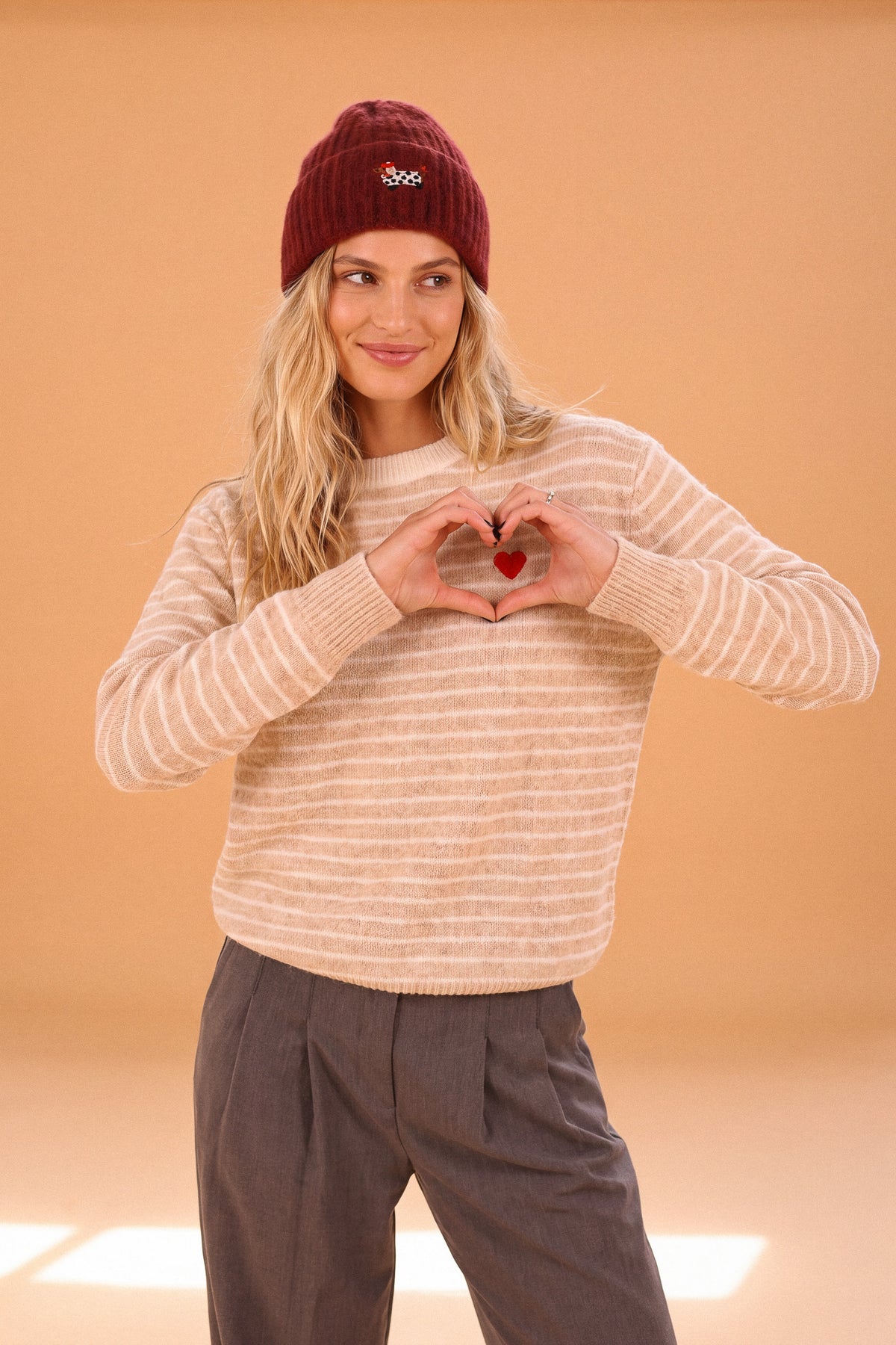 Knit Sweater Woldo Beige Stripes