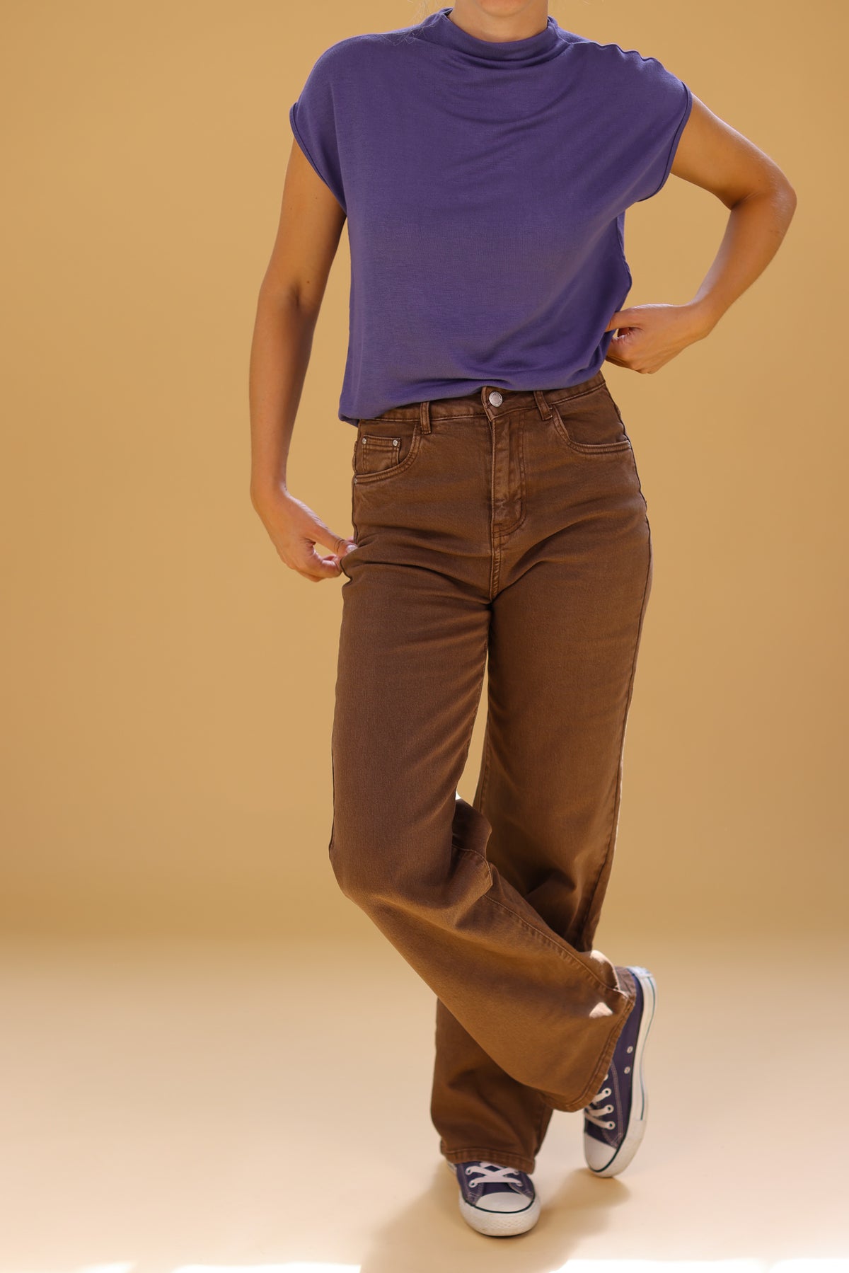 Trousers Ben Stonewashed Brown