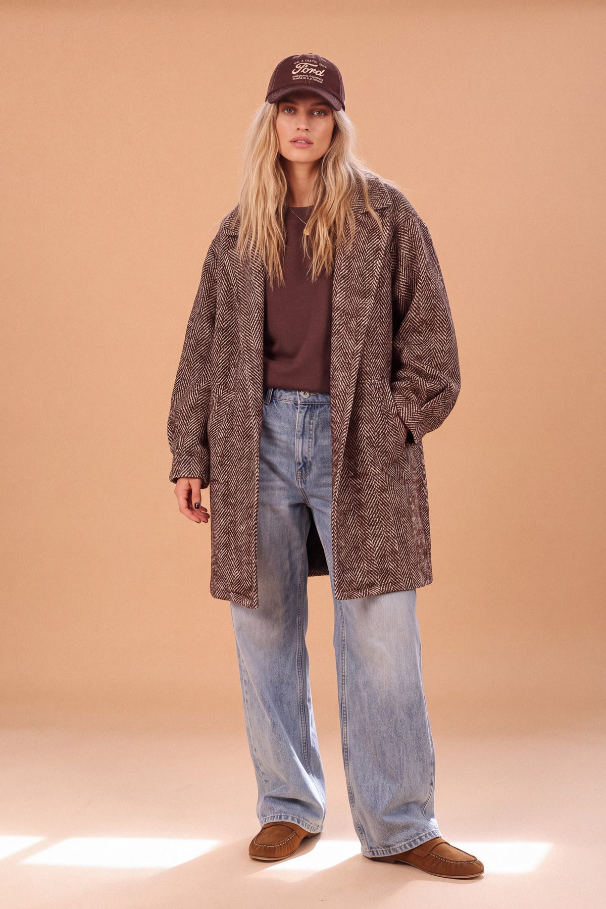 Coat Brinley Brown Heringbone