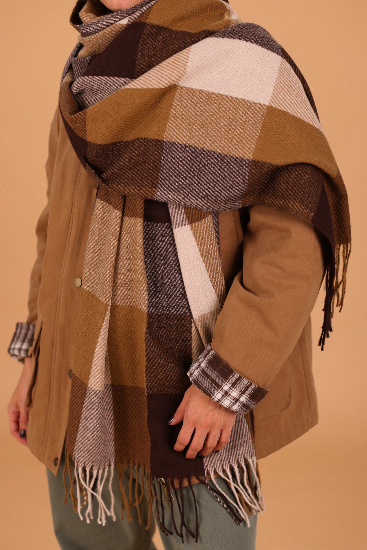 Scarf Leina Beige & Brown