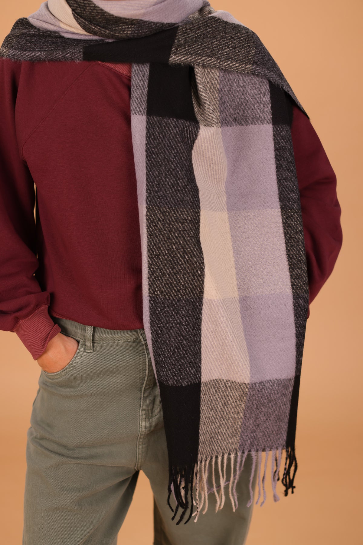 Scarf Leina Grey & Black