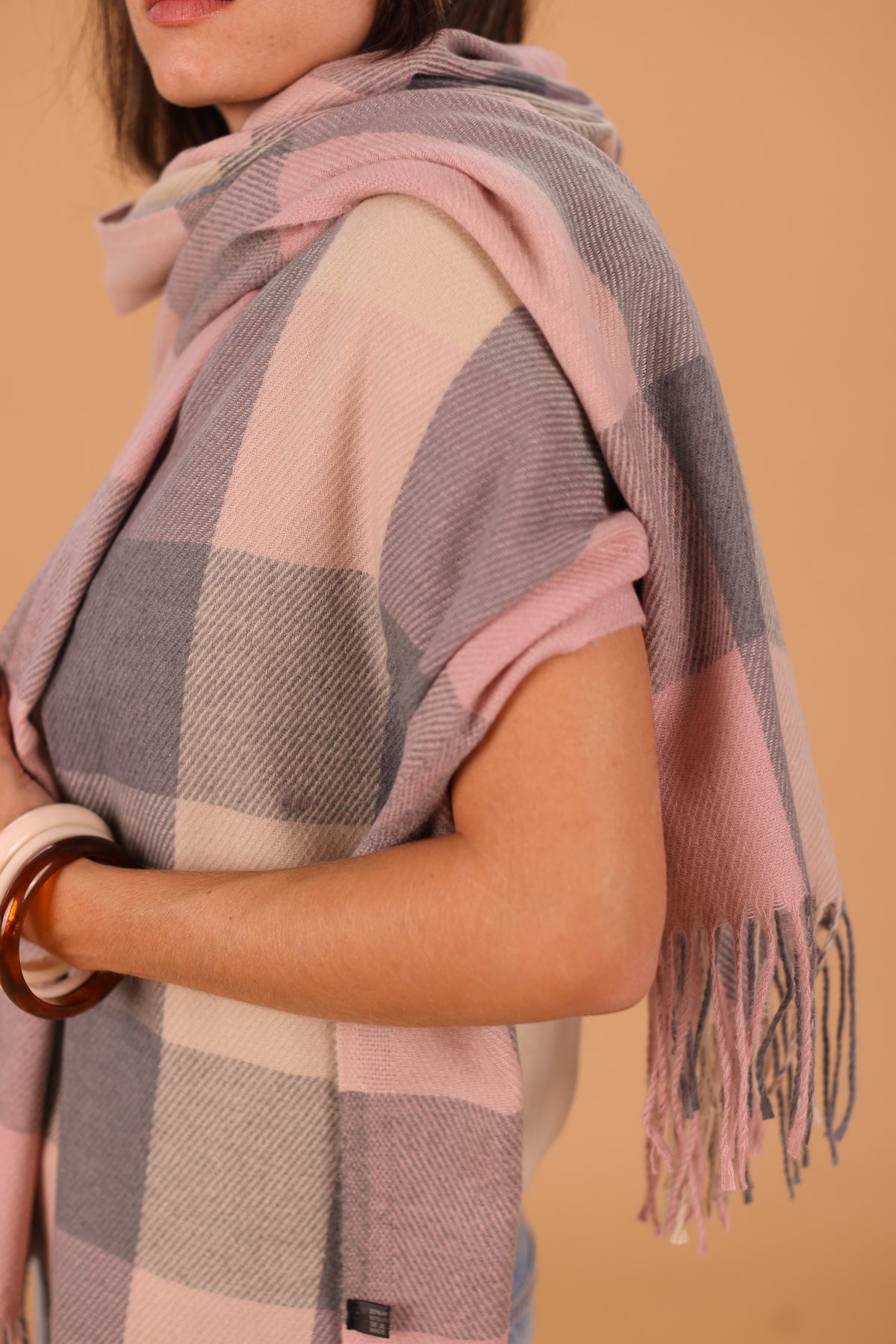 Scarf Leina Pink & Grey