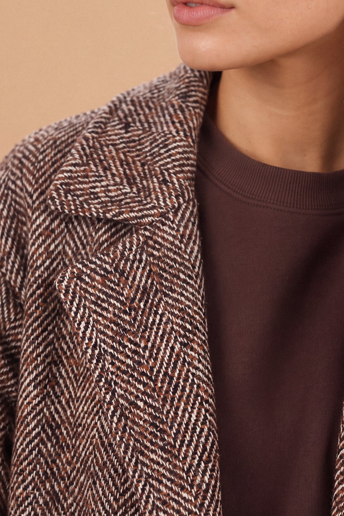 Coat Brinley Brown Heringbone