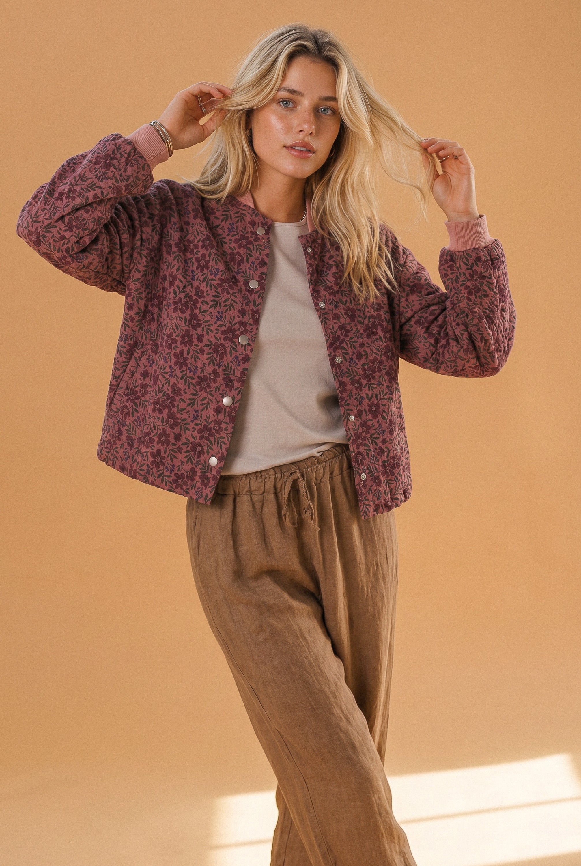 Bomber Jacket Lotta Purple Flowers