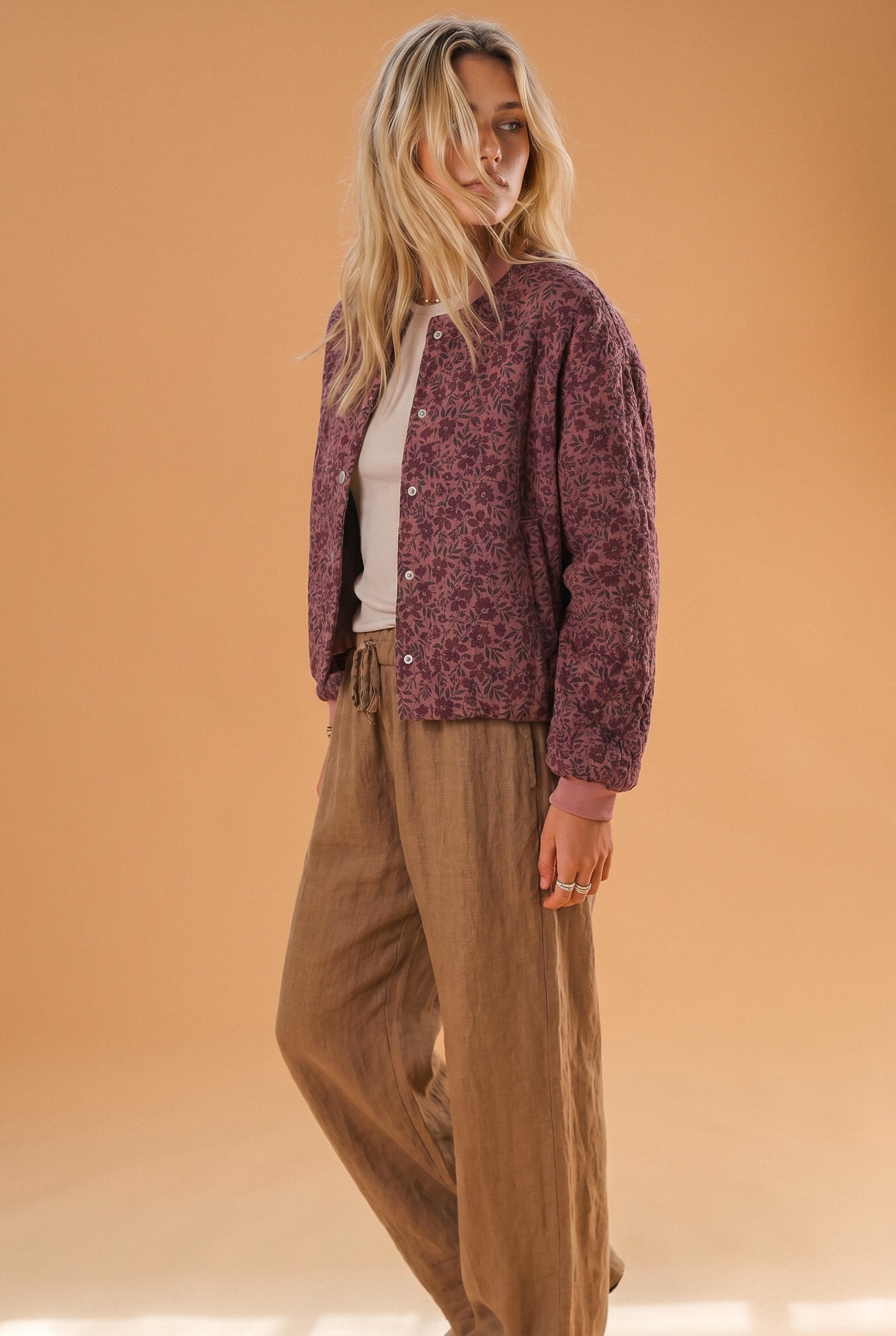 Bomber Jacket Lotta Purple Flowers