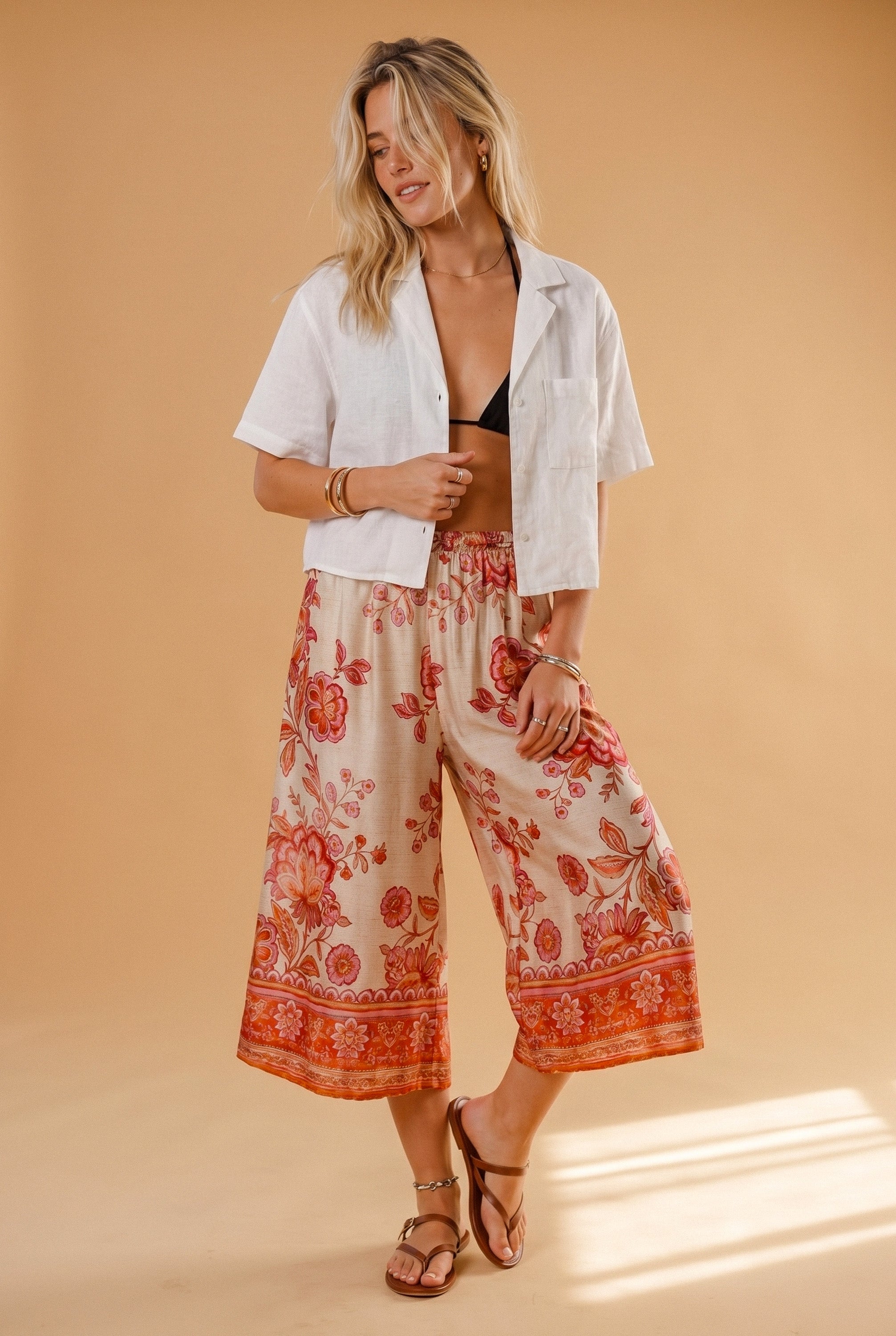 Jupe Culotte Jessie Rouge Flowers