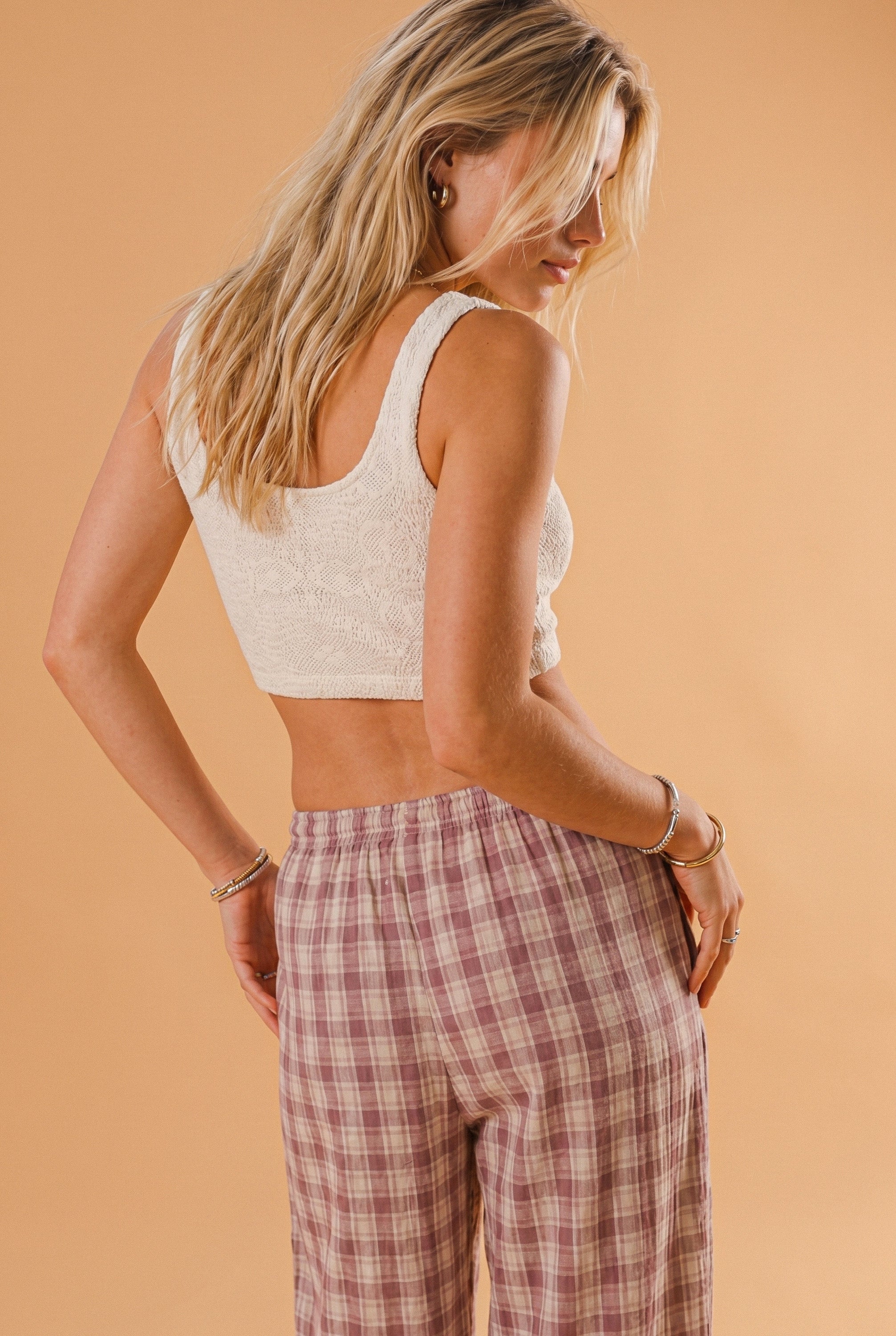 Trousers Dino Checkered Purple