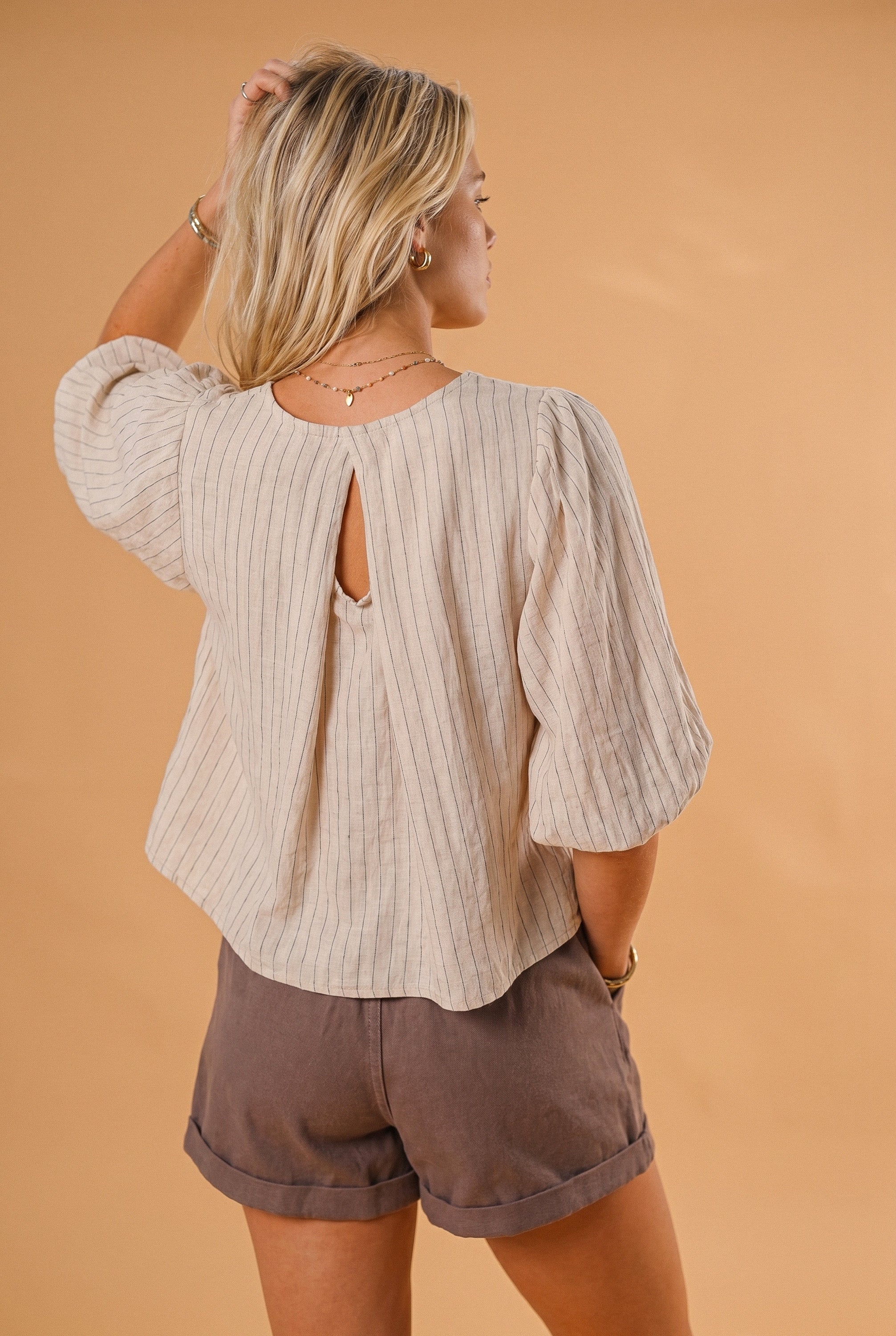 Top Romina Pinstripe