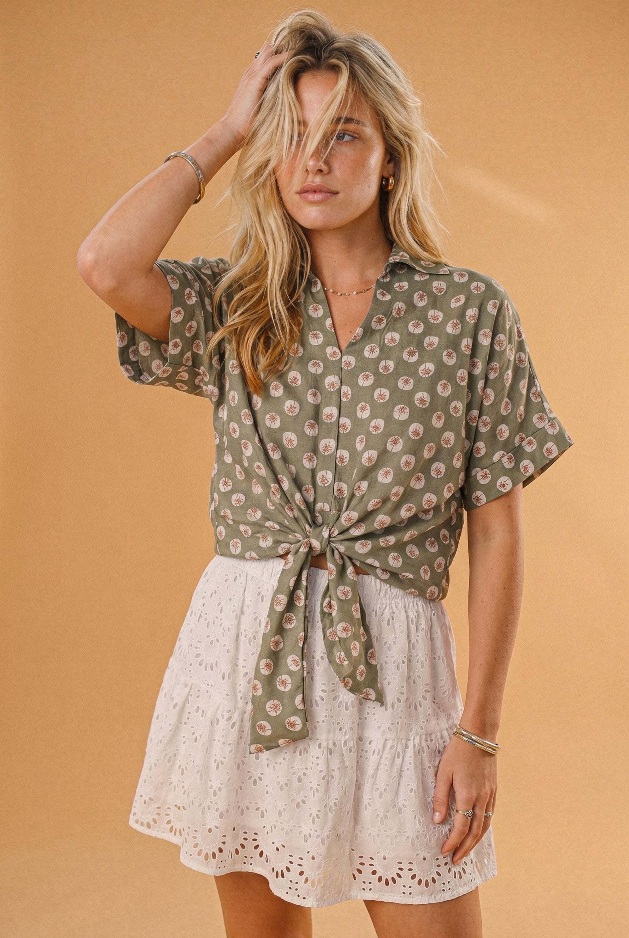 Skirt Joryn White Embroidered