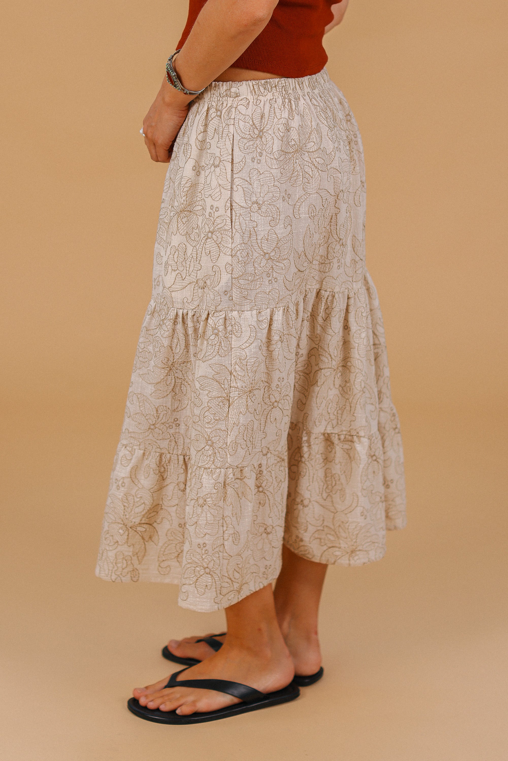 Skirt Martha Cream Embroidered