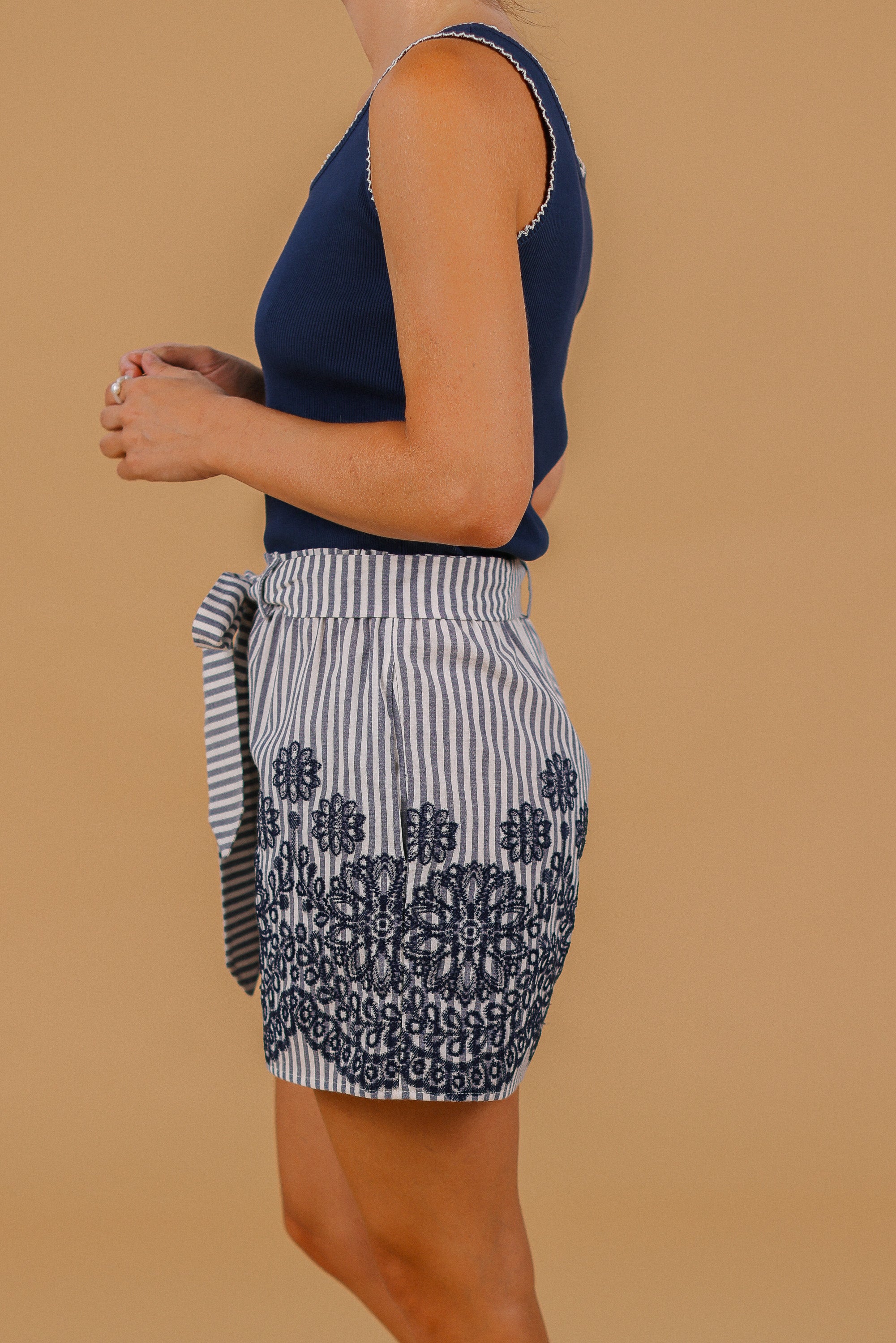 Shorts Mavis Blue Embroidered