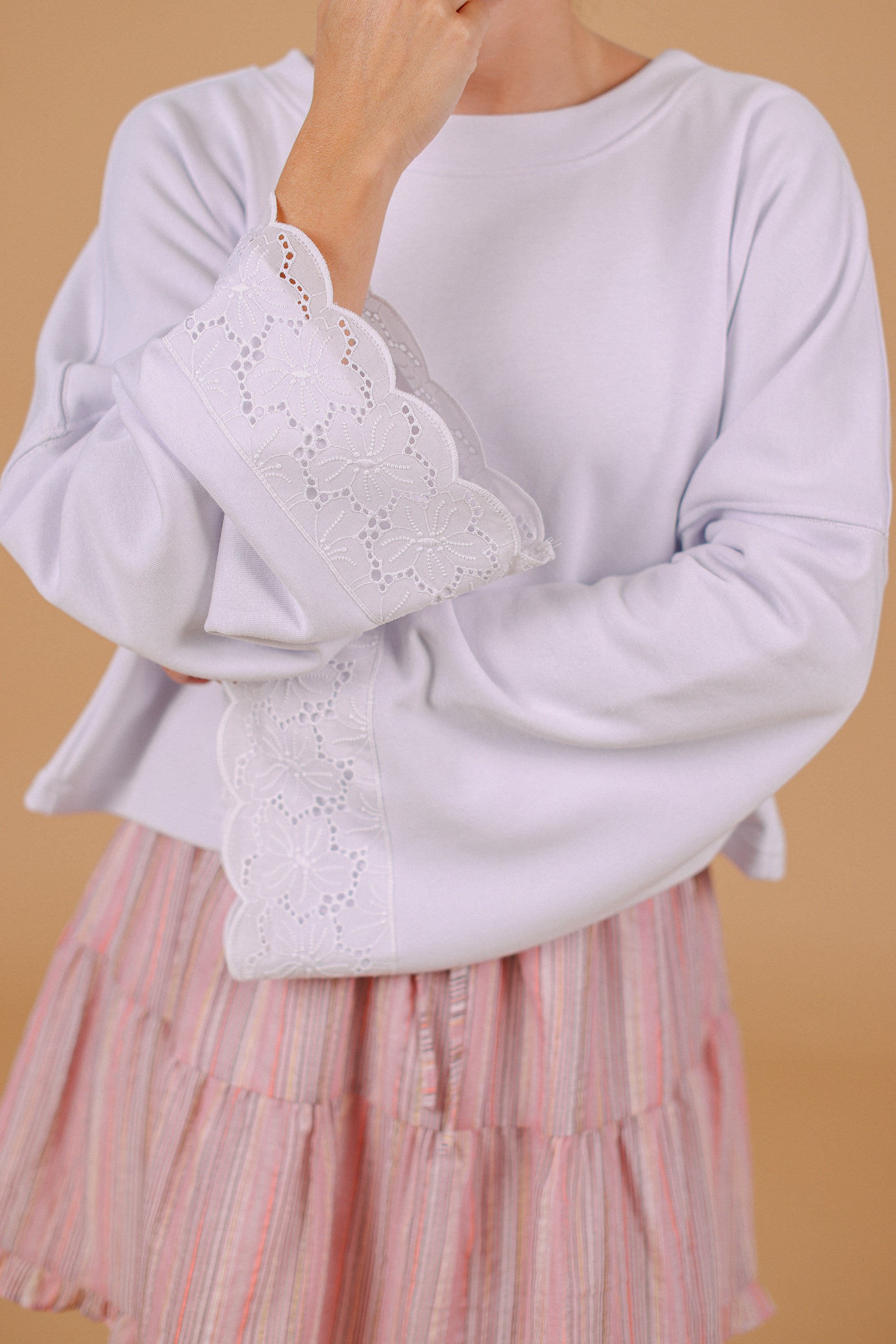 Sweatshirt Joe White Lace