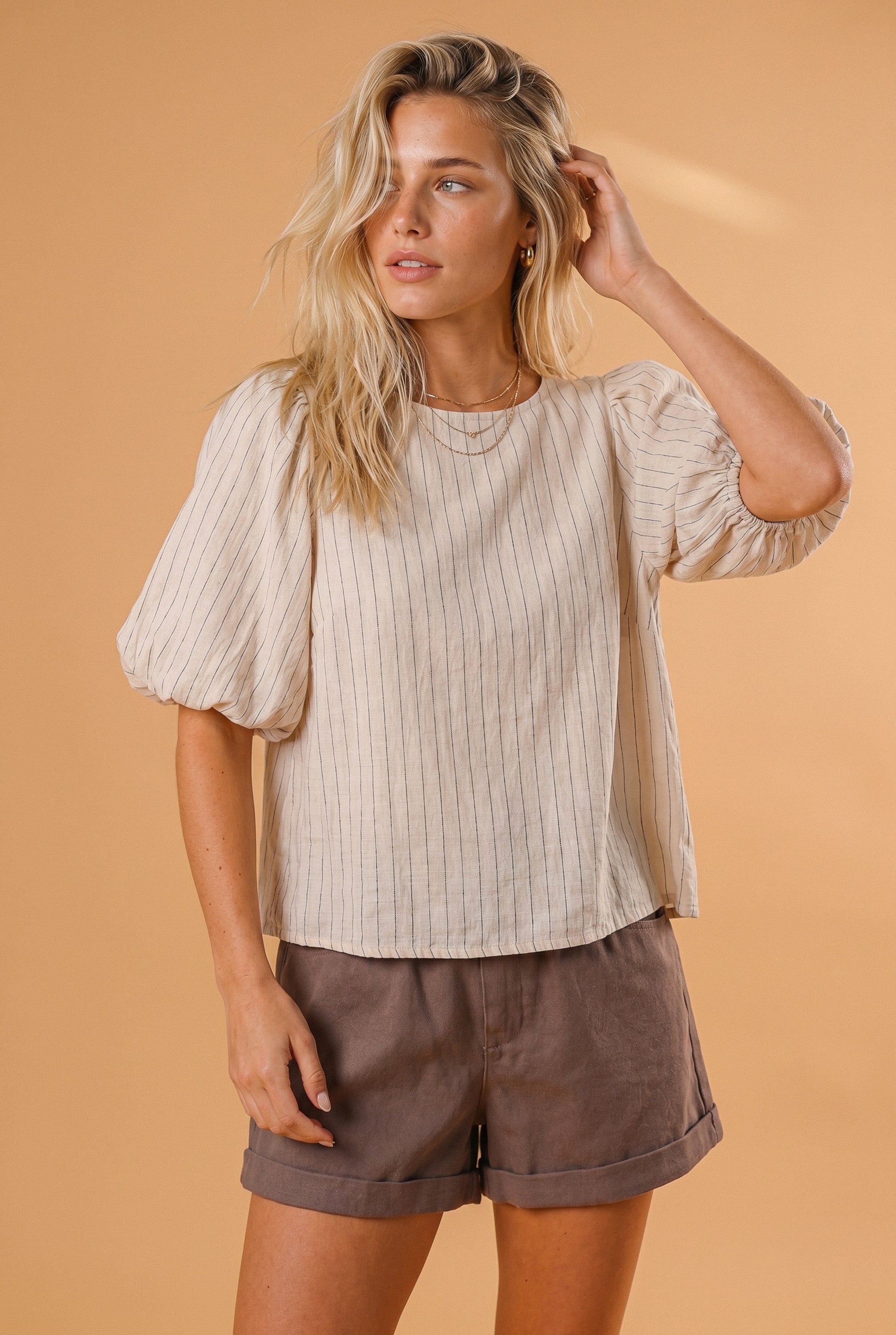 Top Romina Pinstripe