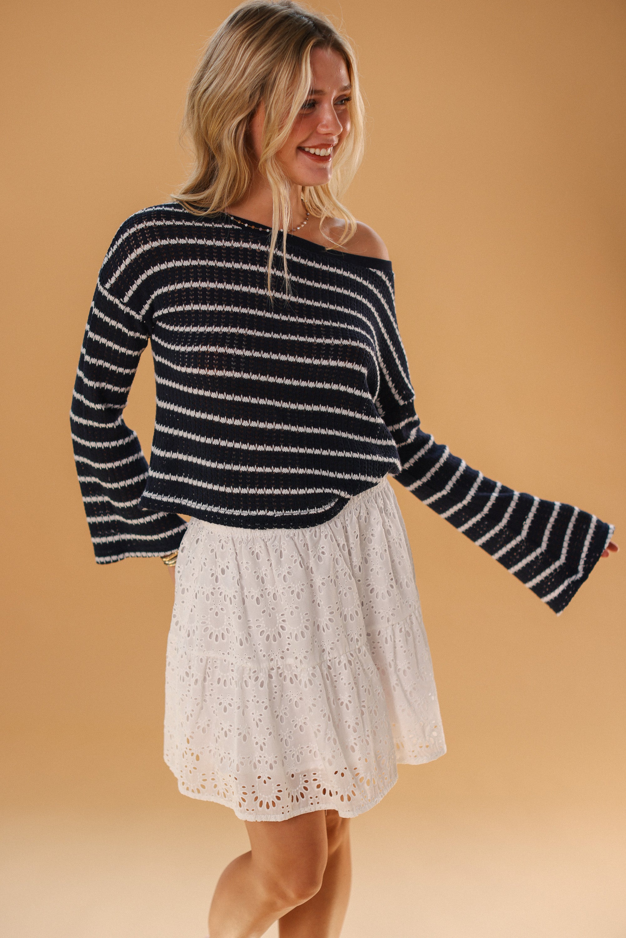 Knit Sweater Aurelie White Stripes