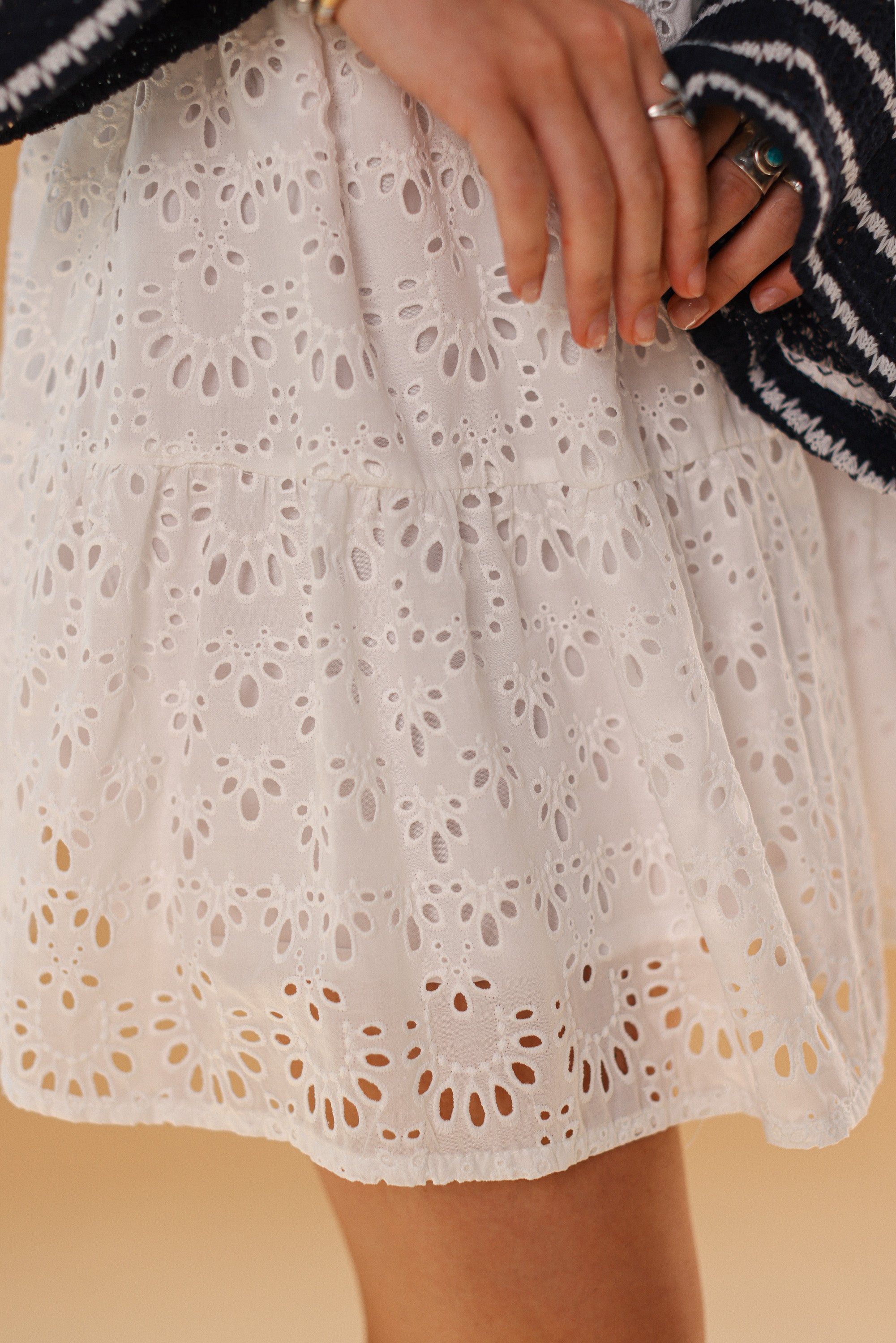 Skirt Joryn White Embroidered