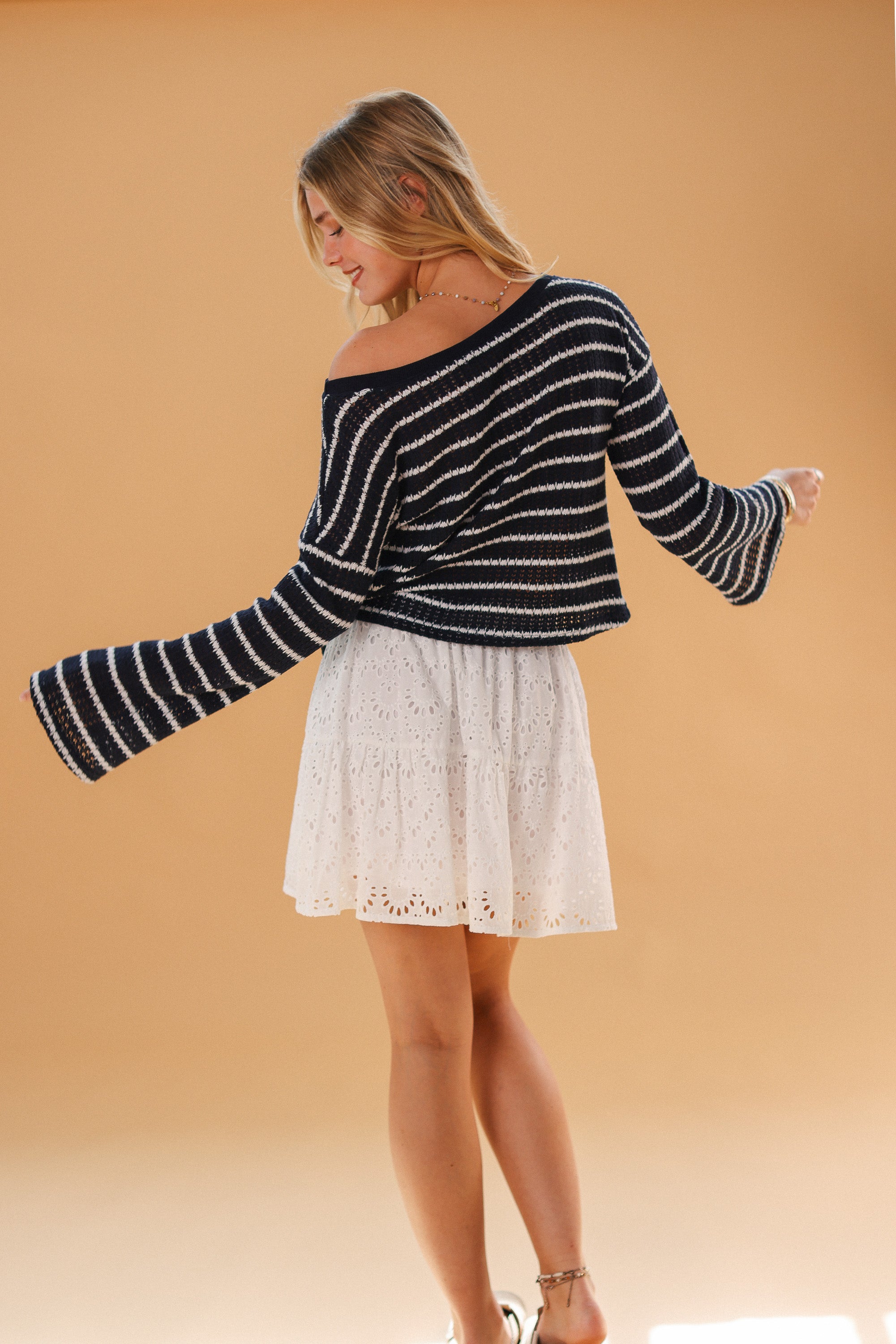 Knit Sweater Aurelie White Stripes