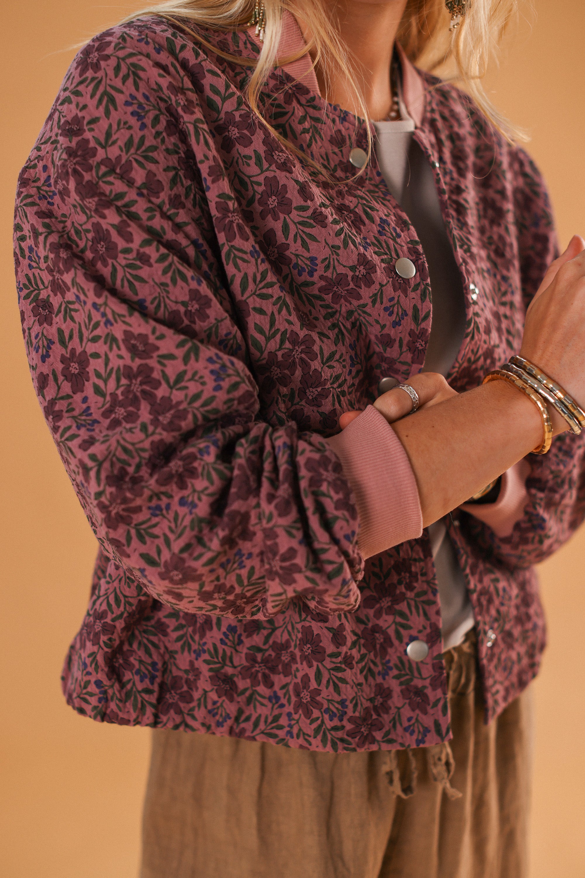 Bomber Jacket Lotta Purple Flowers
