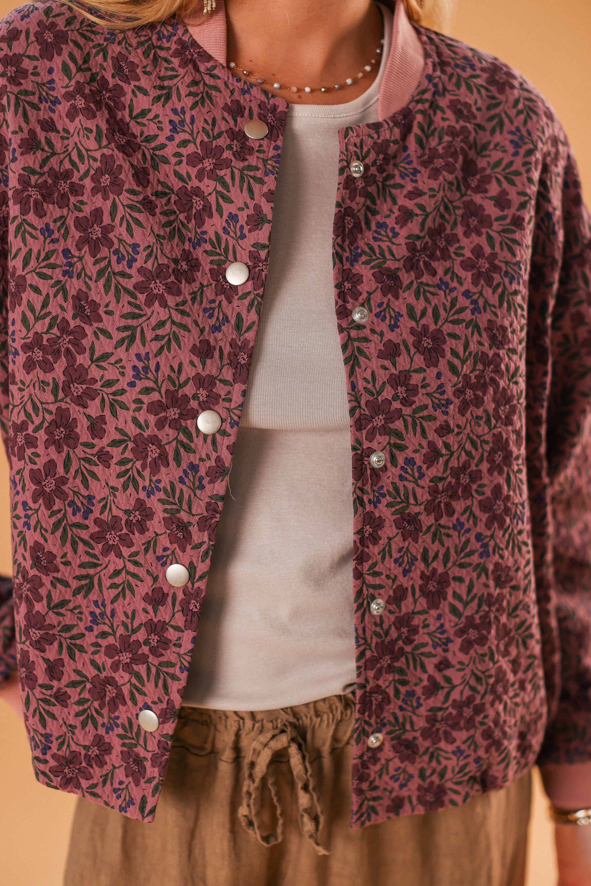 Bomber Jacket Lotta Purple Flowers