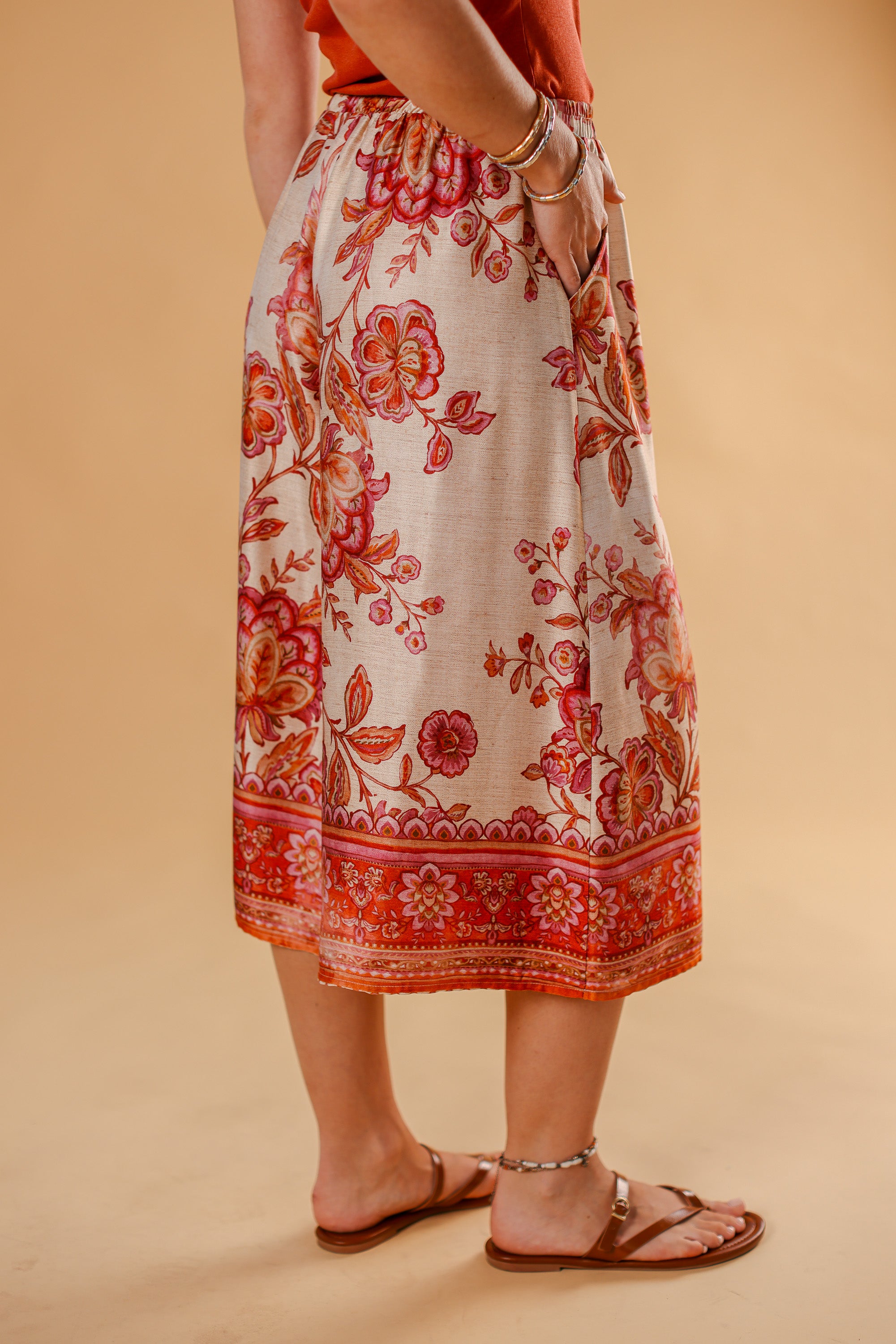 Jupe Culotte Jessie Rouge Flowers