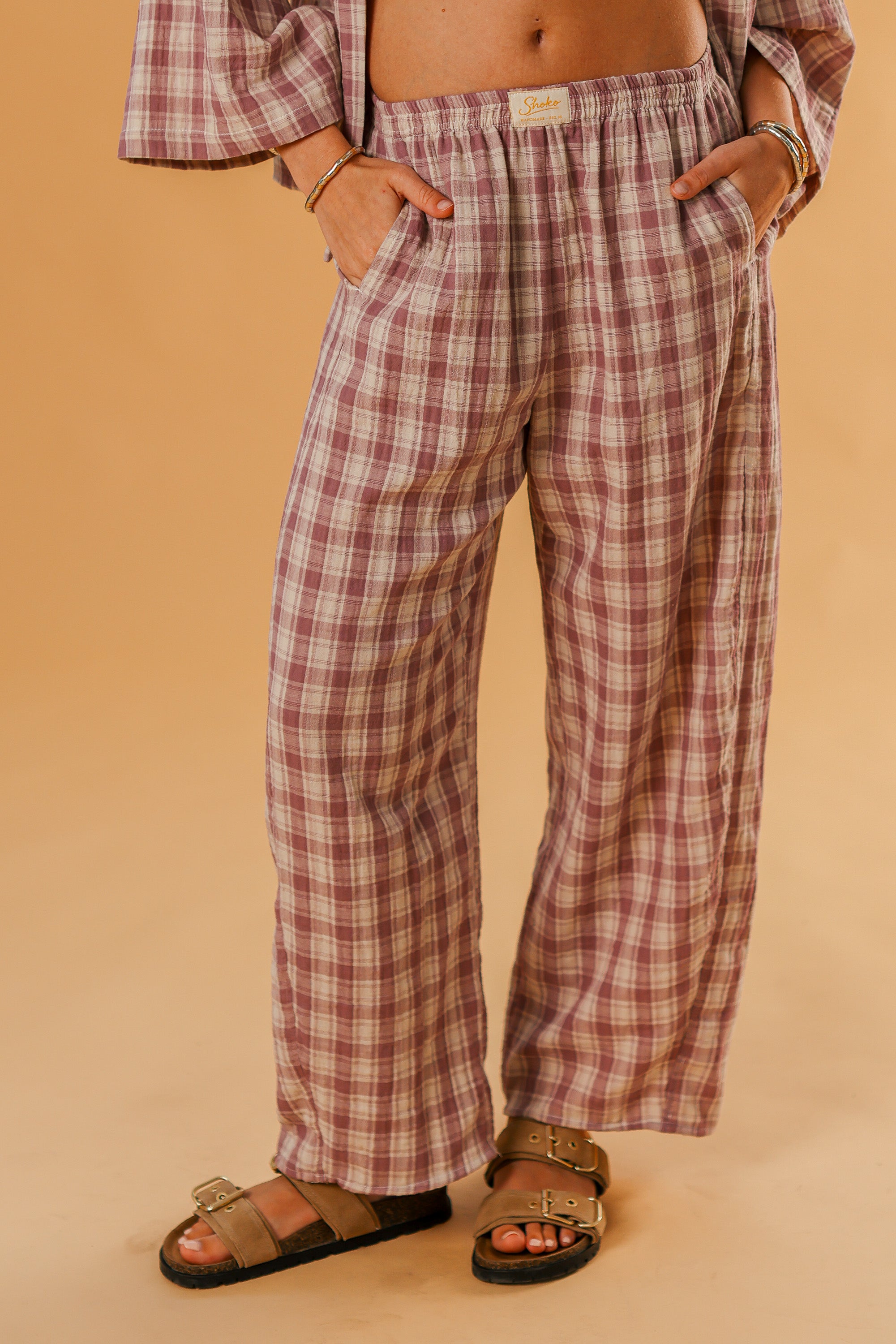 Trousers Dino Checkered Purple