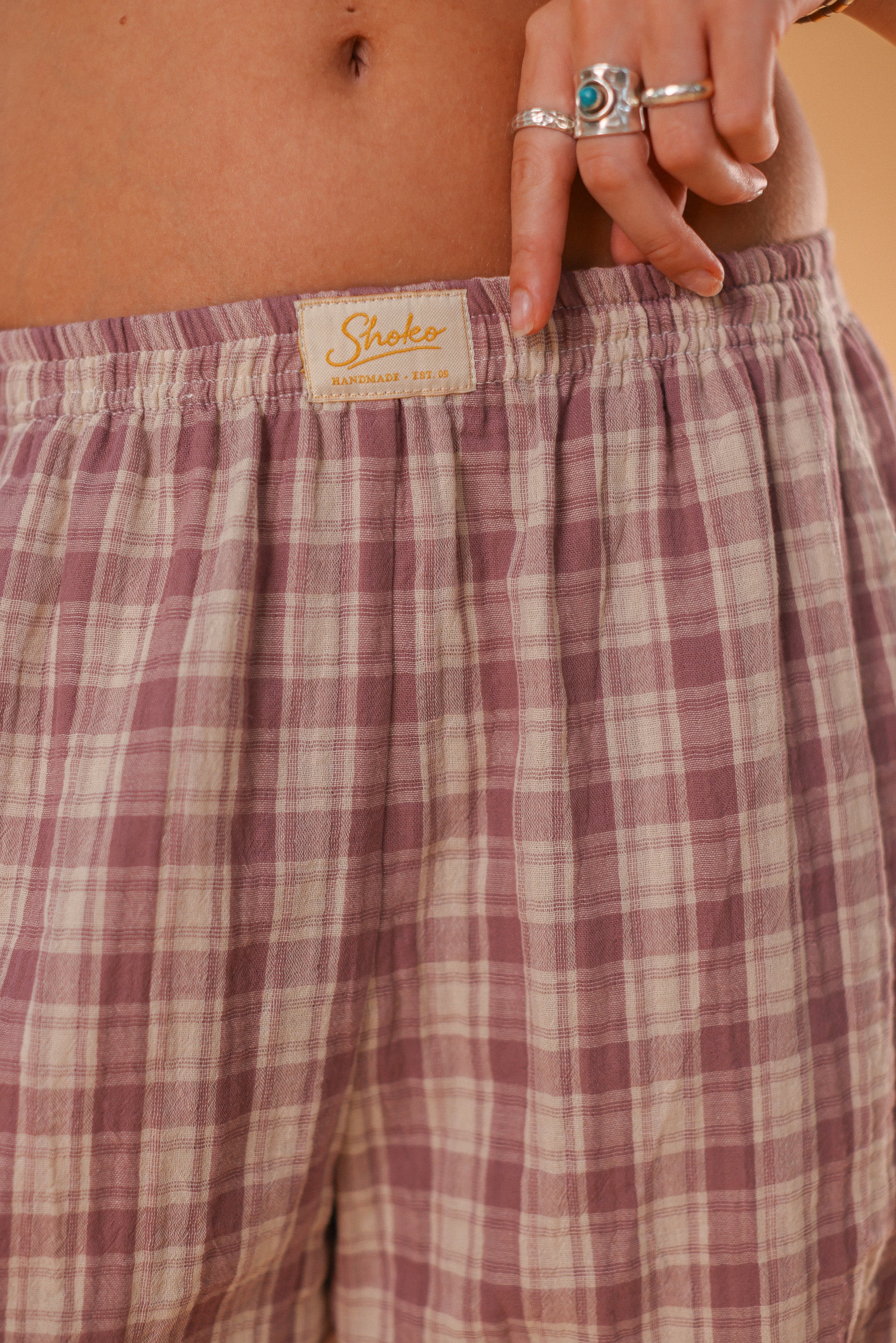 Trousers Dino Checkered Purple