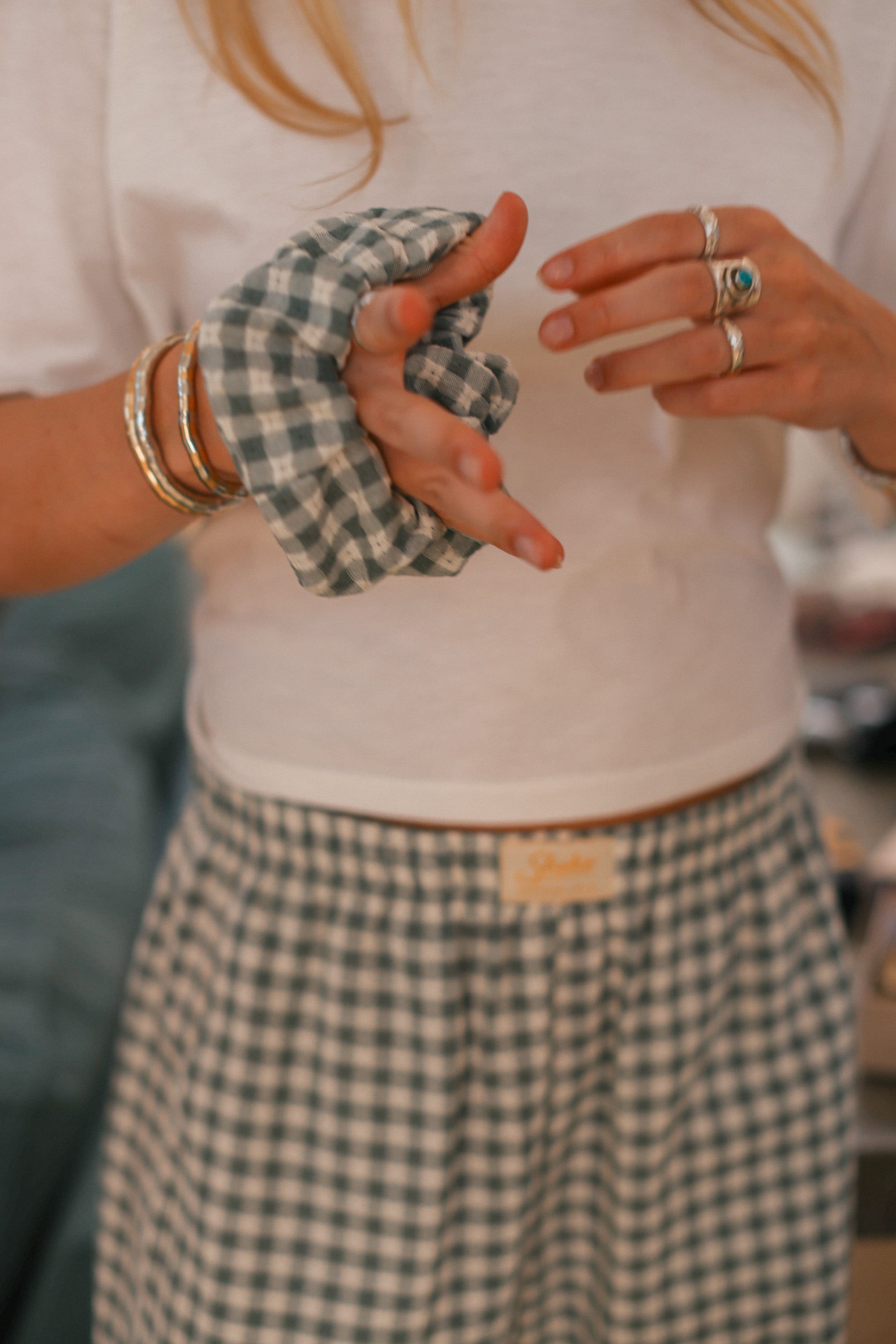 Trousers Dino Gingham Green