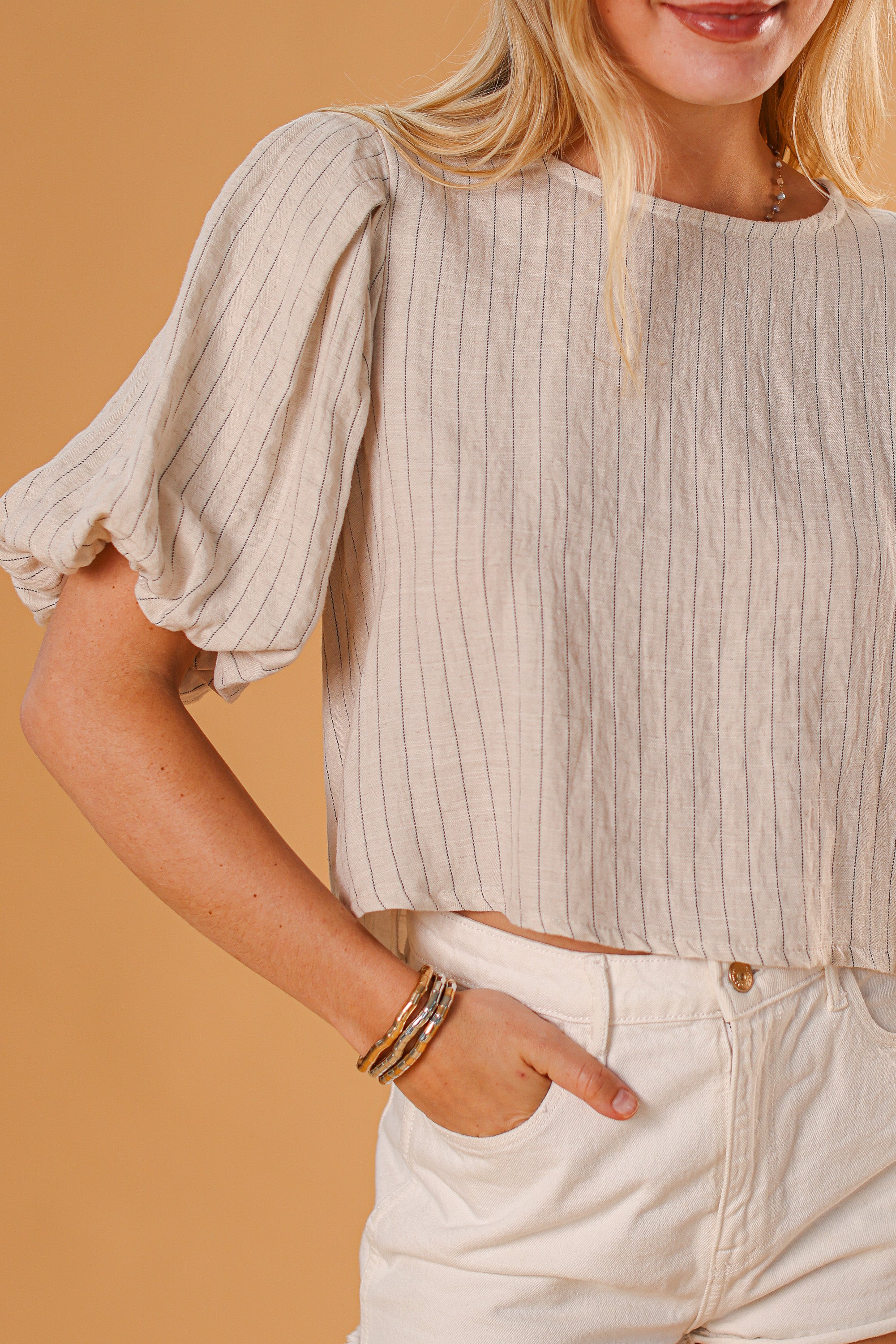 Top Romina Pinstripe