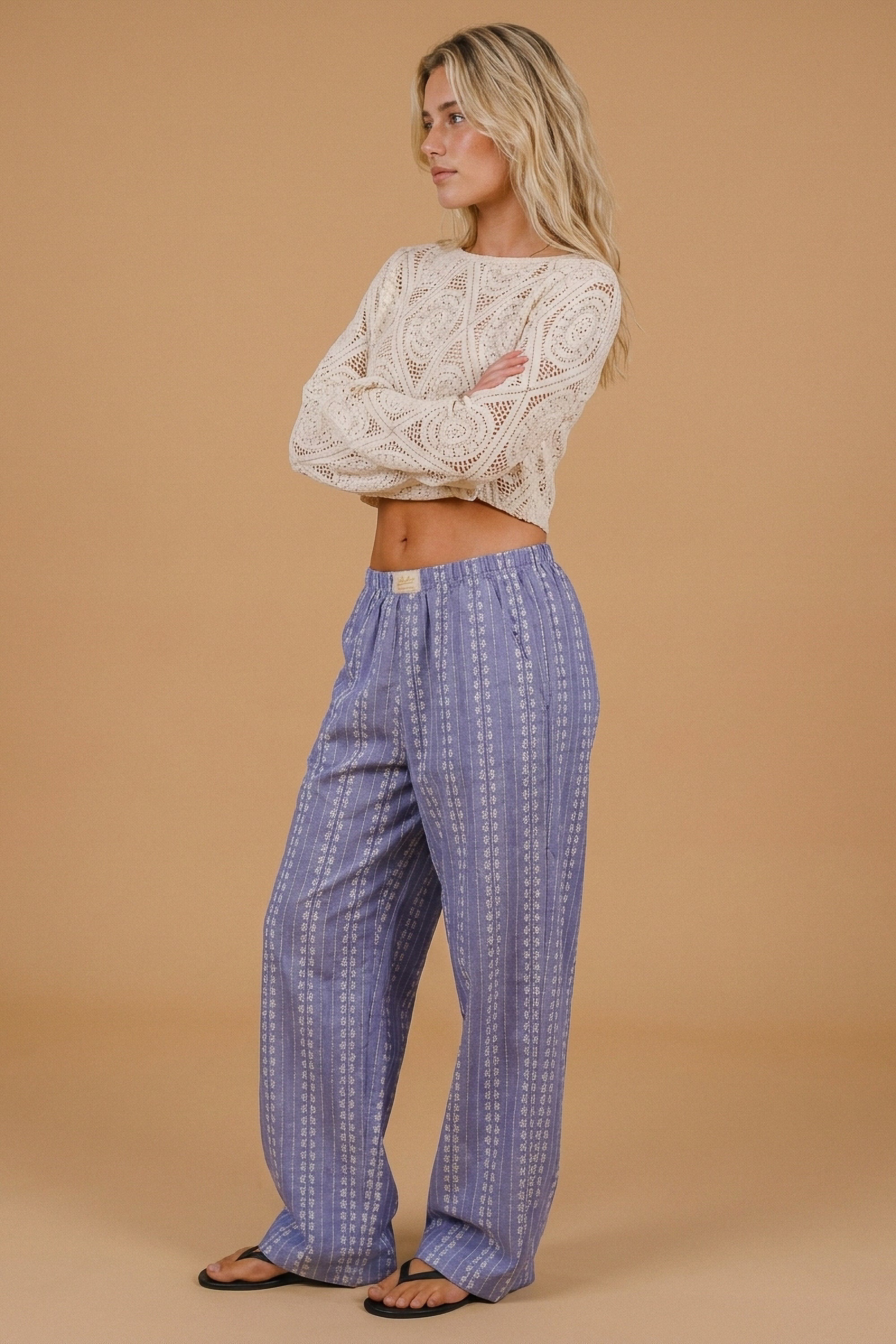 Trousers Dino Blue Flowers