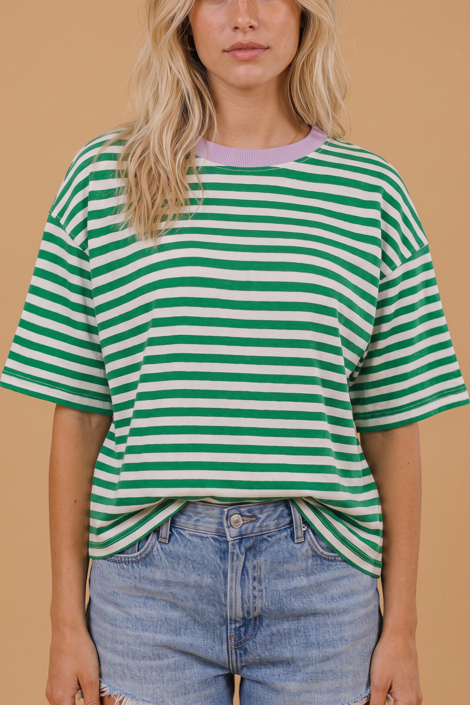 Top Juvina Green Stripes