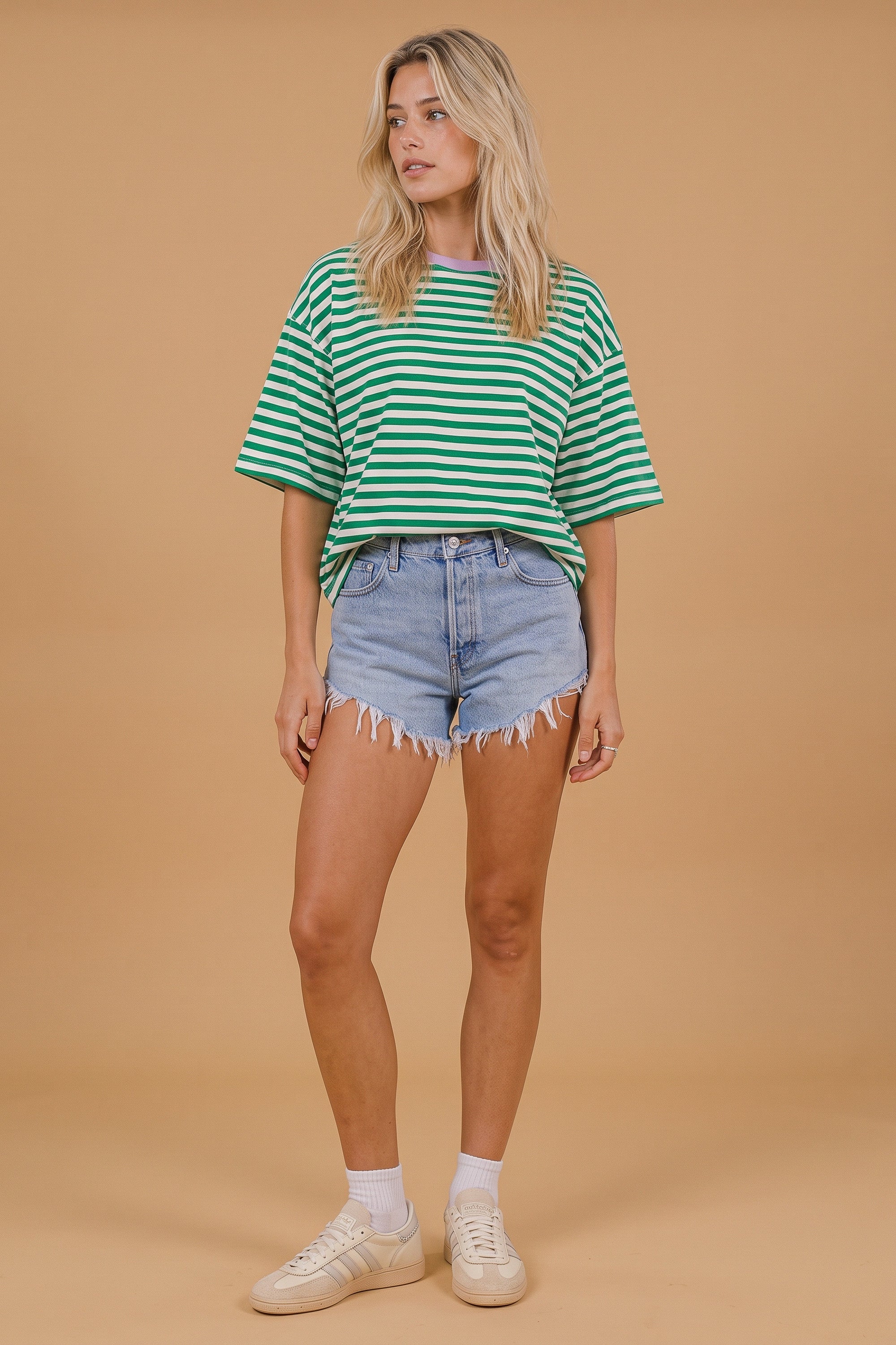 Top Juvina Green Stripes
