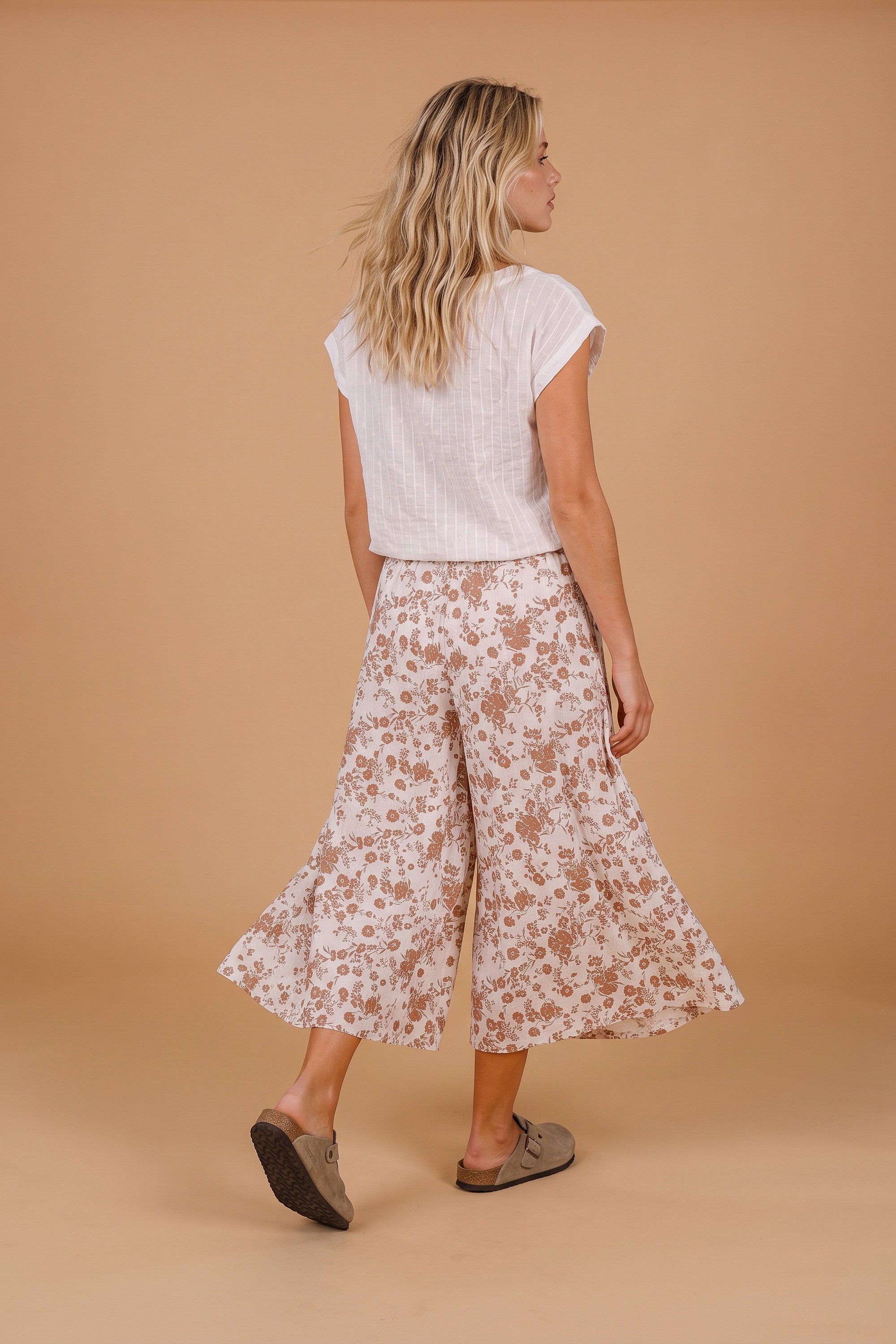 Jupe Culotte Jessie Latte Flowers