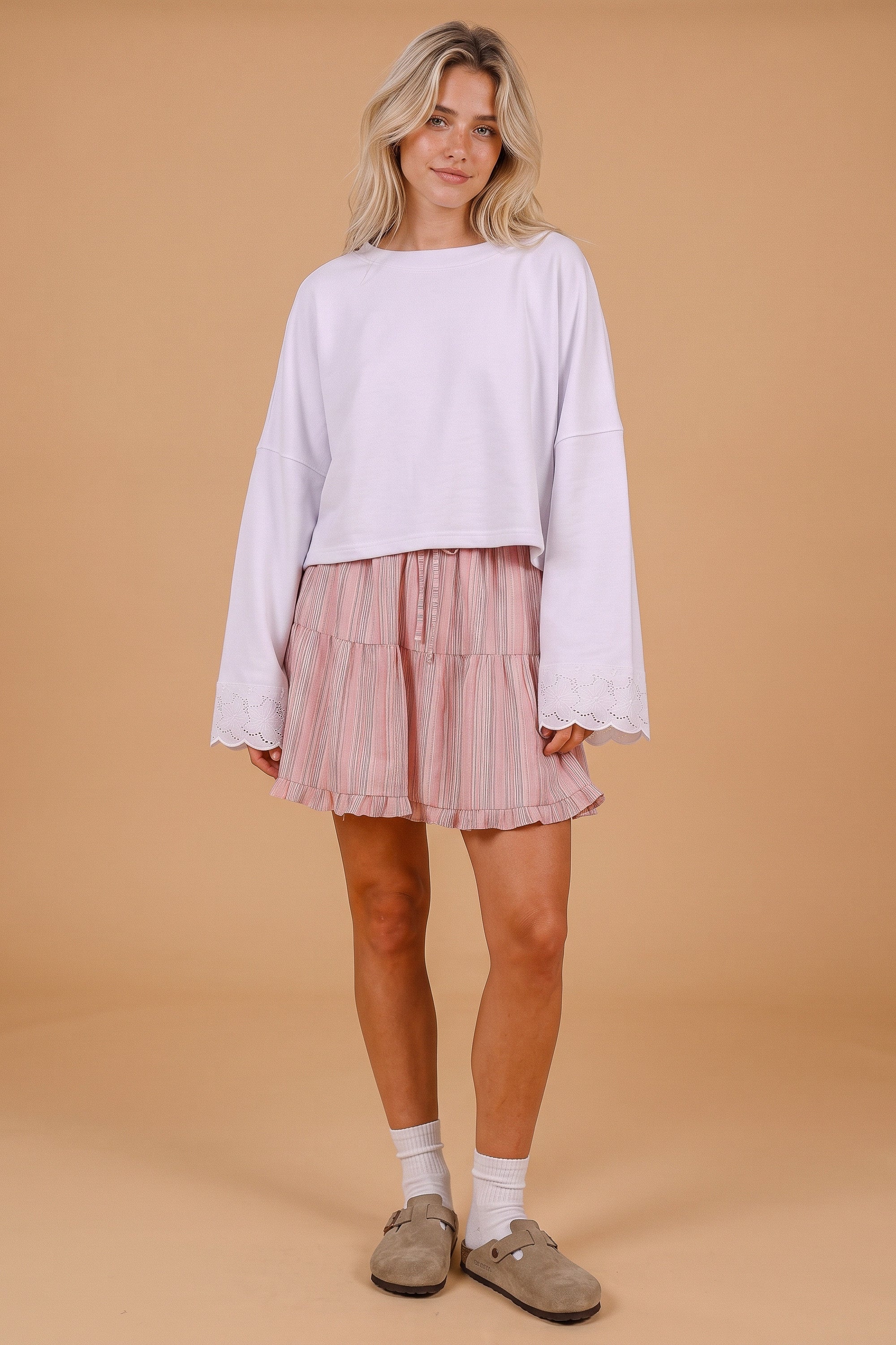 Sweatshirt Joe White Lace