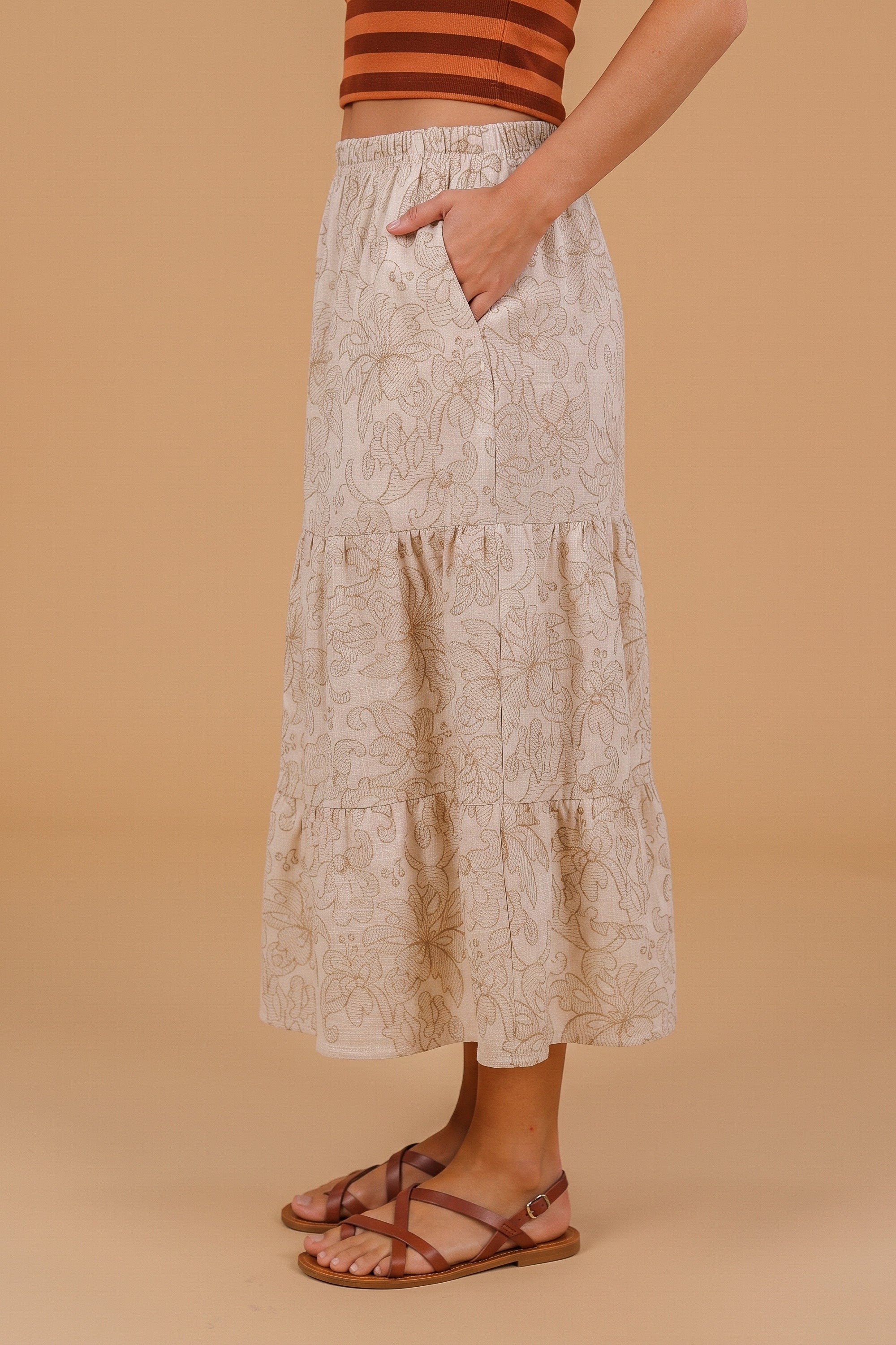 Skirt Martha Cream Embroidered
