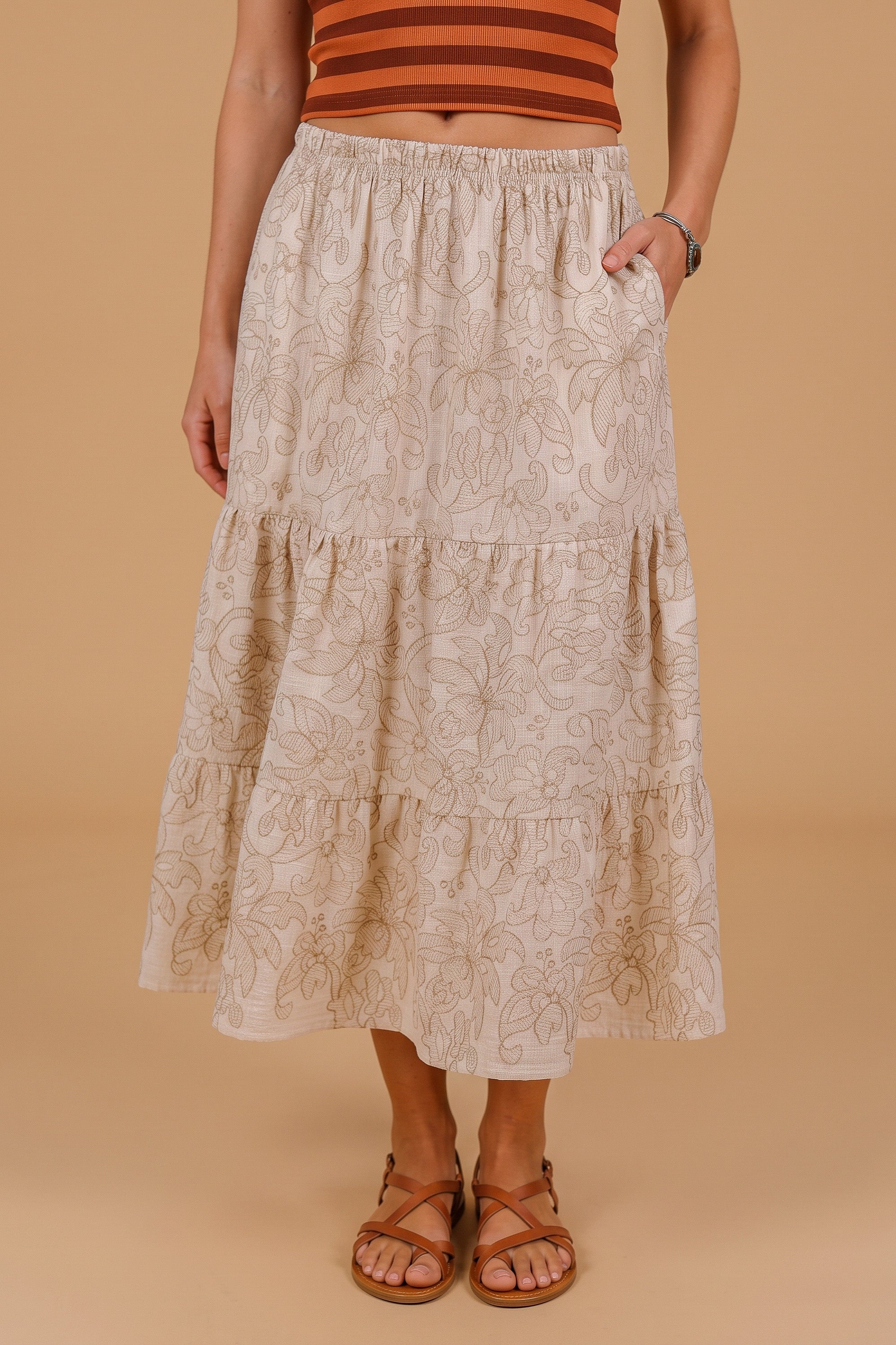 Skirt Martha Cream Embroidered