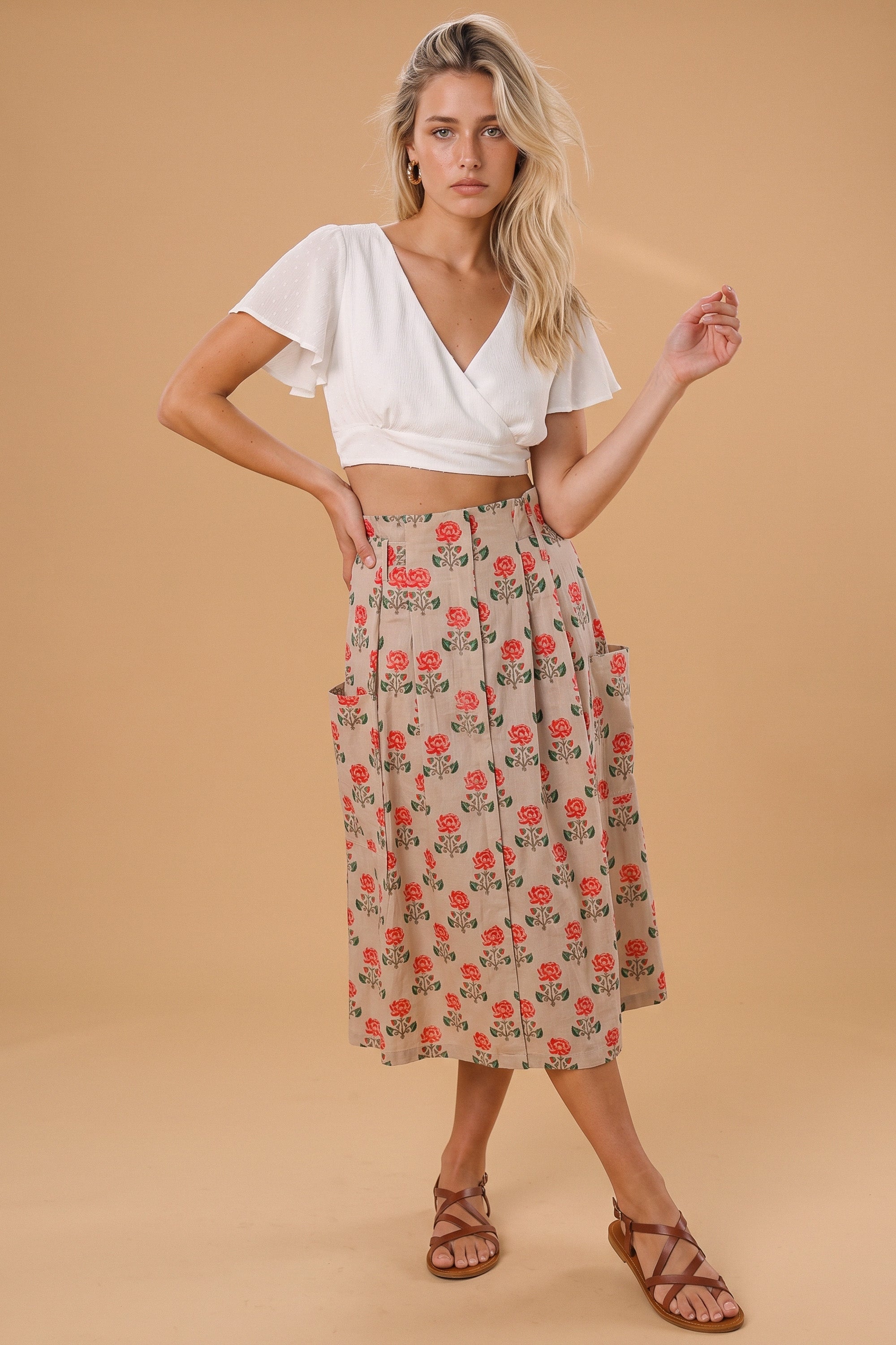 Skirt Malvina Mocha Floral