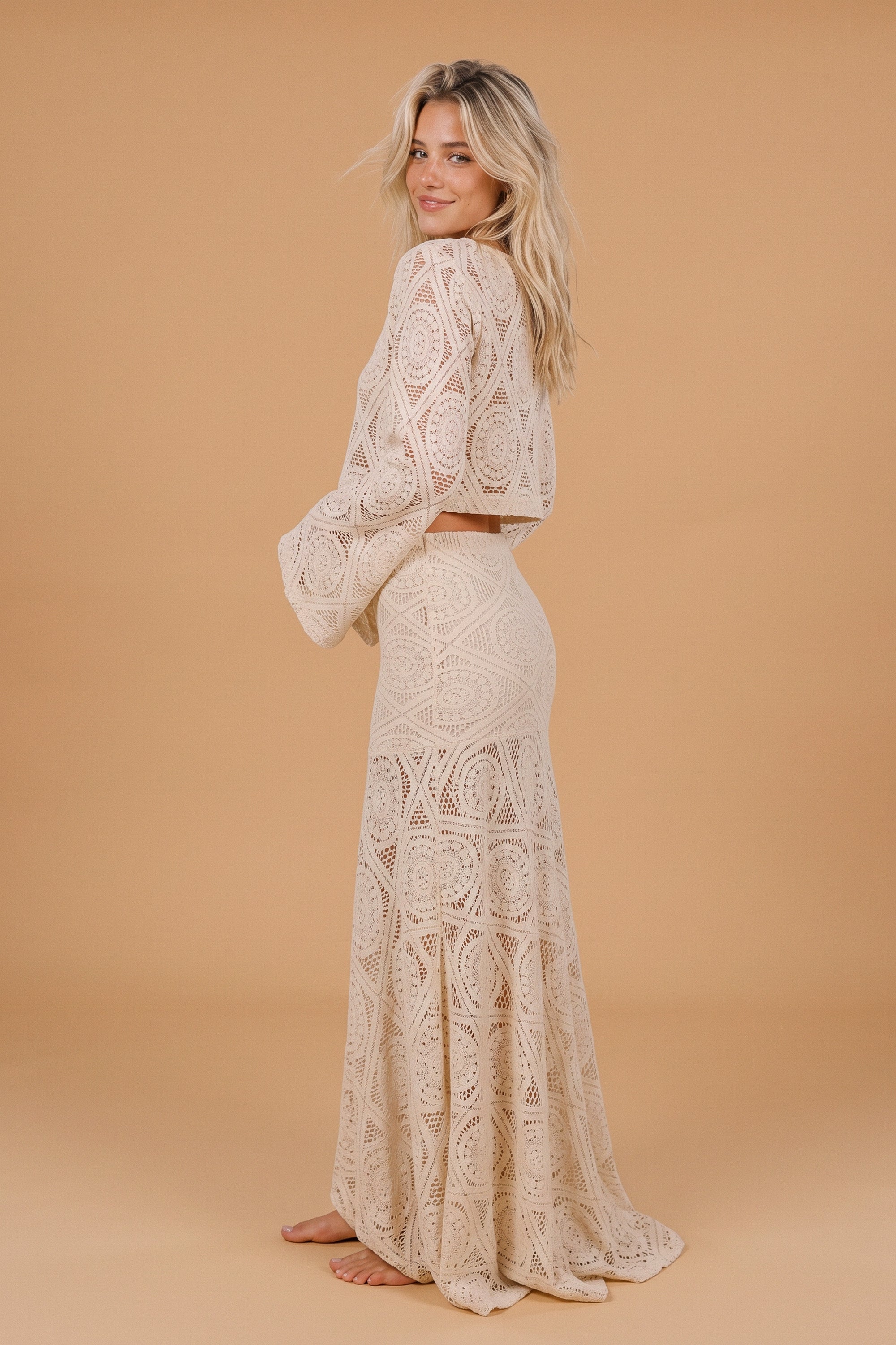 Top Secile Cream Lace